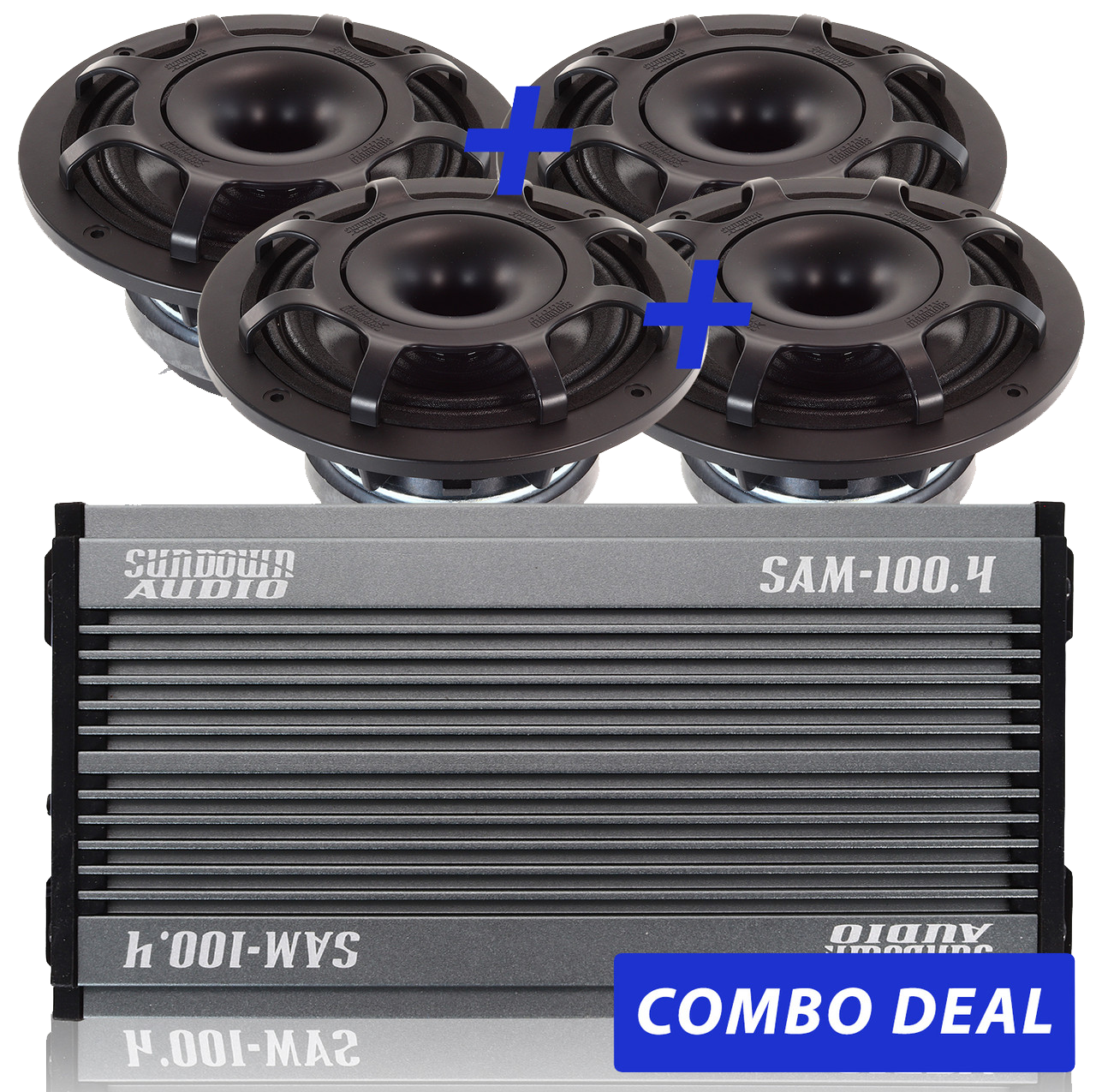 Sundown Audio 4 BPS-6.5" Powersports Speakers & 1 SAM-100.4 Combo Deal 100W RMS