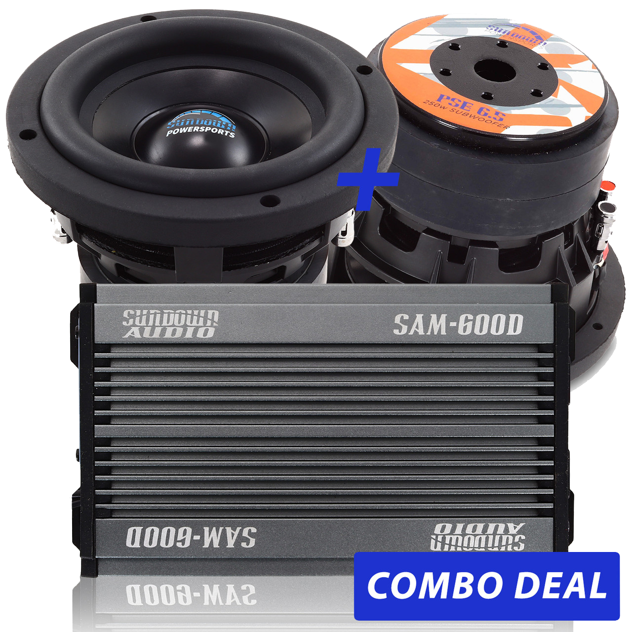 Sundown Audio 2 PSE-6.5 6.5" Powersports Subwoofers & 1 SAM-600.1 Combo Deal 250W RMS