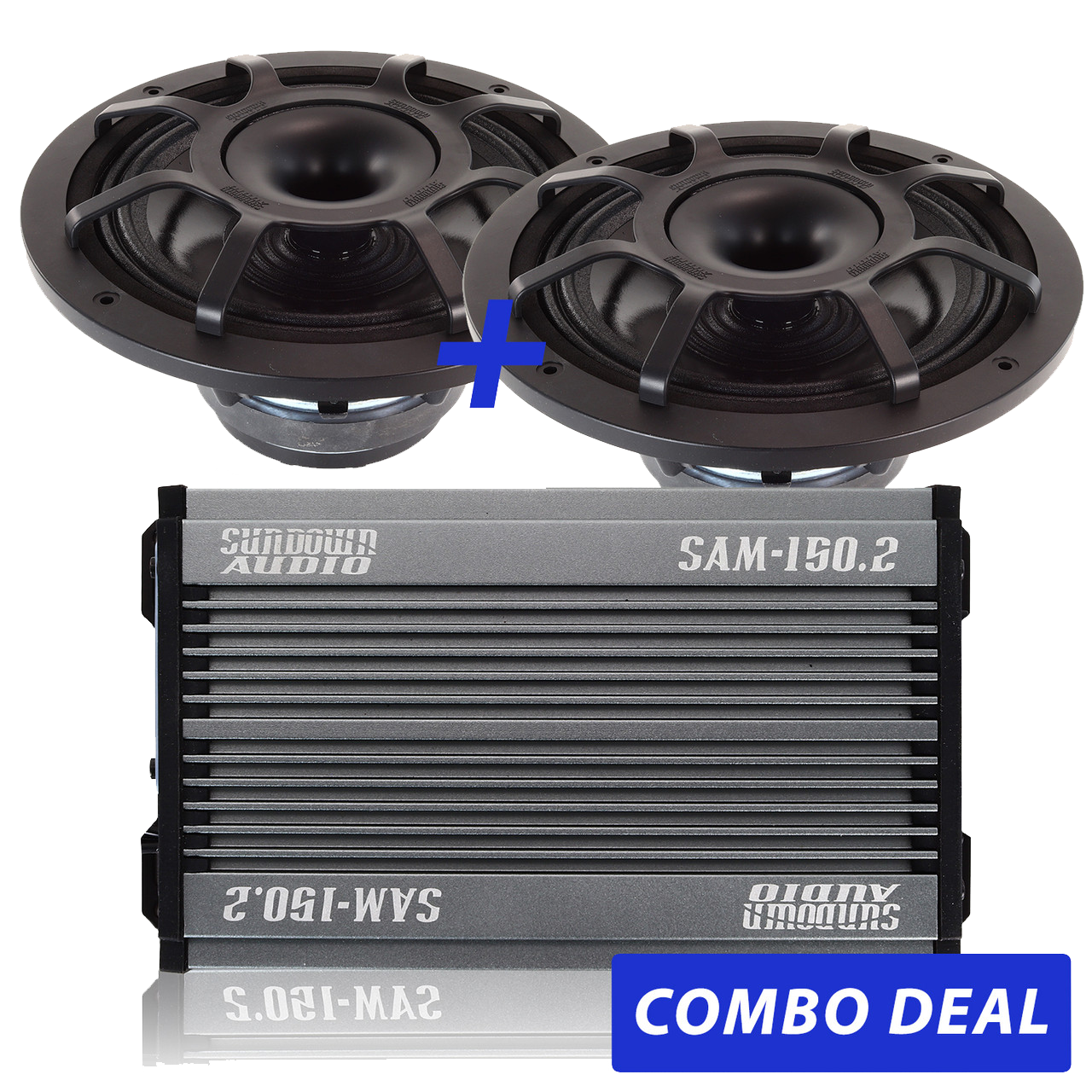 Sundown Audio 2 BPS-8" Powersports Speakers & 1 SAM-150.2 Combo Deal 150W RMS