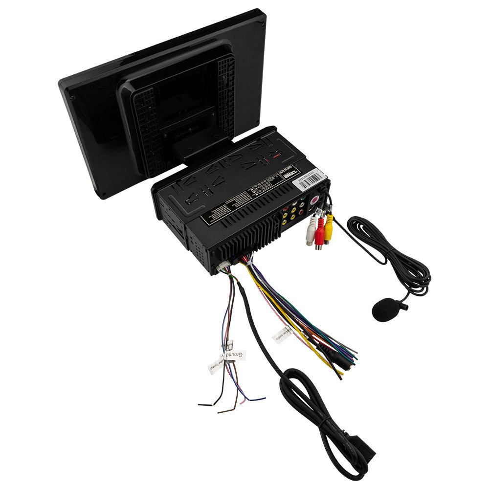 DS18 10.5" Floating Adjustable Modular Touchscreen Mechless Single-DIN Head Unit with Bluetooth, Apple Car Play, Android Mirror Link, USB, AUX, SD, AM, FM
