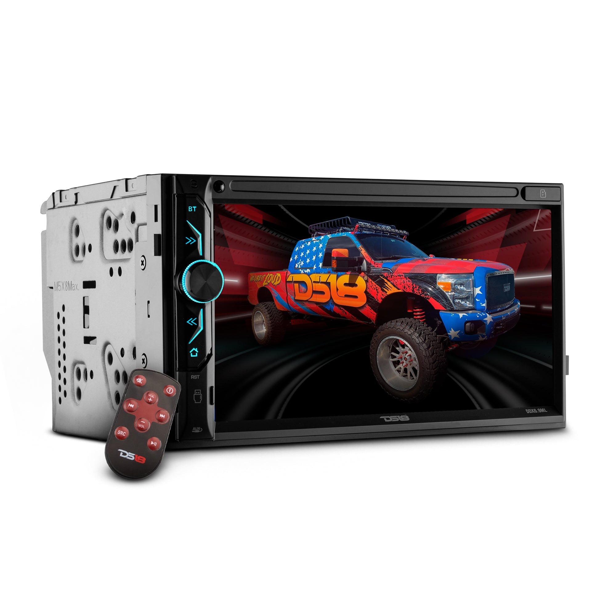DS18 6.9" Touchscreen Mechless Double-DIN Headunit with Bluetooth, USB and Mirror Link