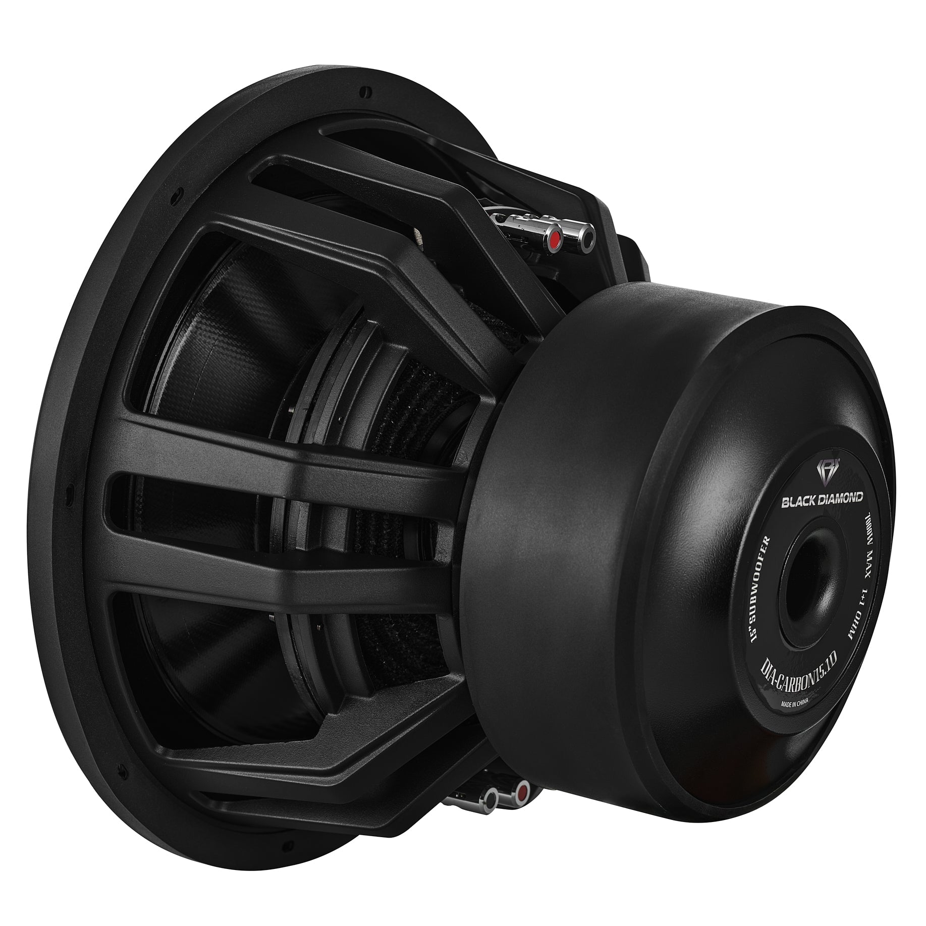 DS18 Black Diamond 15" High Excursion Subwoofer with Carbon Fiber Cone | 3500W RMS / 7000W Peak | Dual 1-Ohm Voice Coil