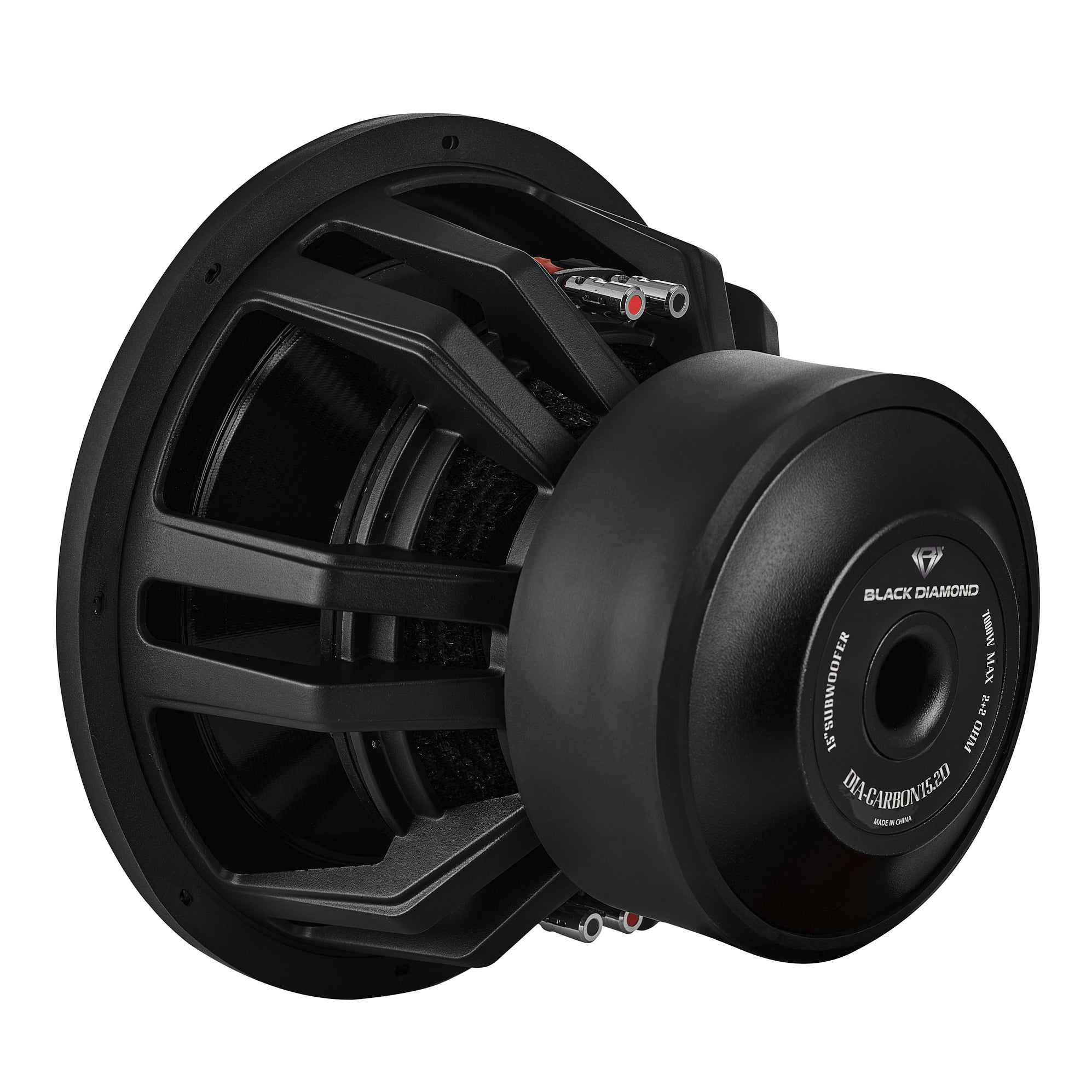 DS18 Black Diamond 15" High Excursion Subwoofer with Carbon Fiber Cone | 3500W RMS / 7000W Peak | Dual 2-Ohm Voice Coil