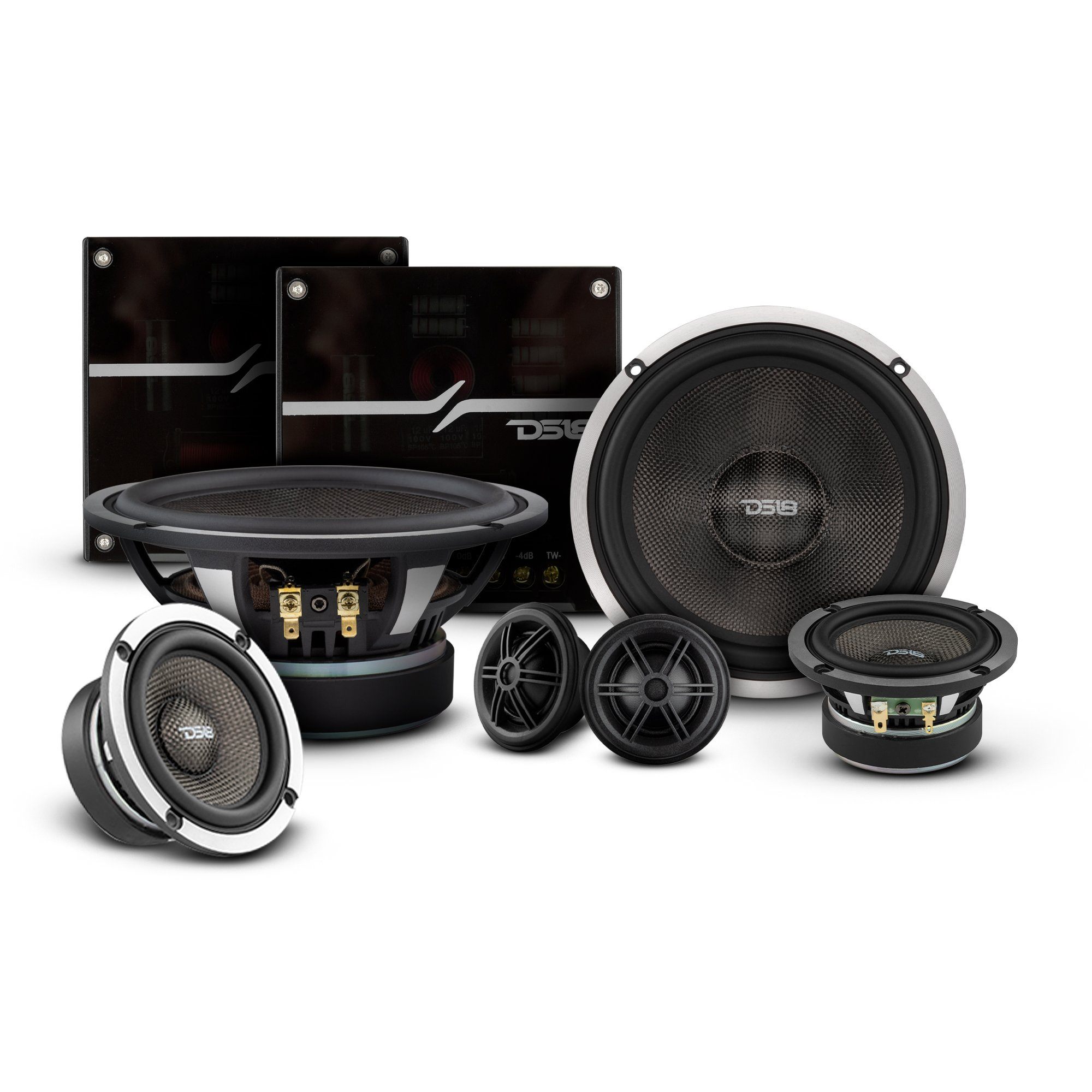 DS18 DX 6.5" 3- Way Component Speaker System With Kevlar Cone 290 Watts Rms 4-Ohm