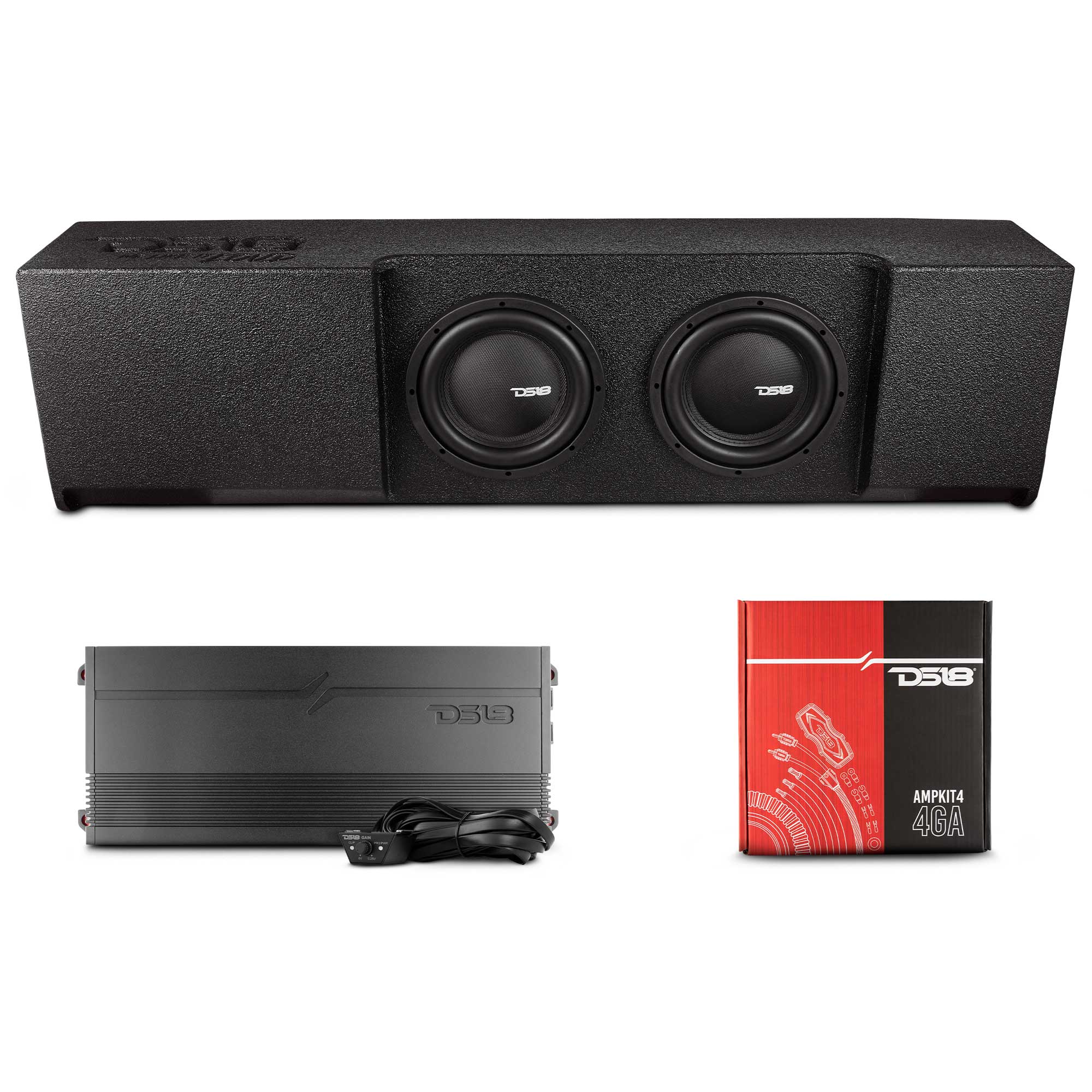 DS18 Loaded 2 x 10" Subwoofer Enclosure for 2009 - UP Ford F-150 Crew Cab 2017 – 2026 Super Duty F-250 / F-350 Crew Cab