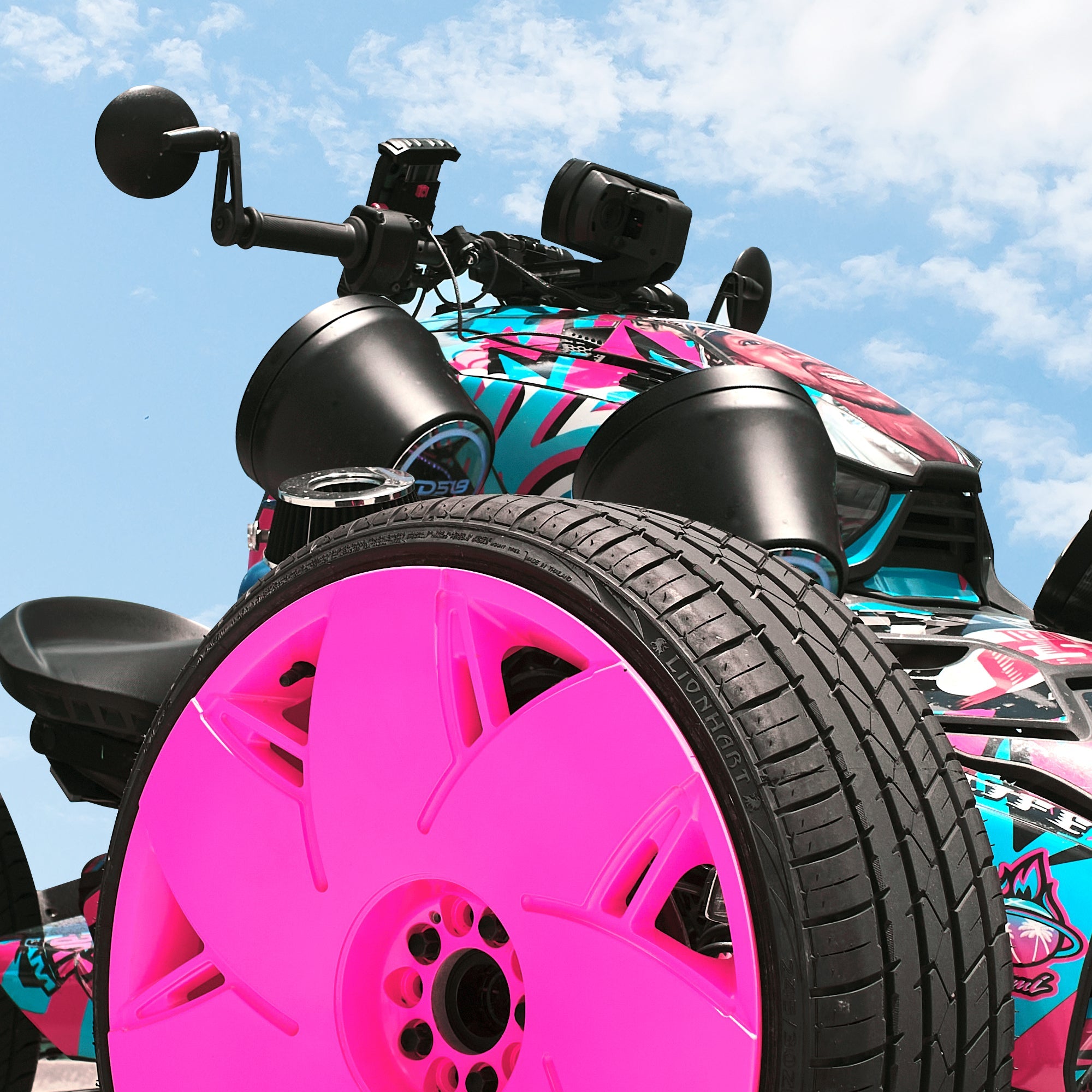 DS18 8" Loaded Flat Mount Speaker Pods with Amplifier, Installation Kit and RGB LED Lights, Package for Can-Am Spyder & Ryker