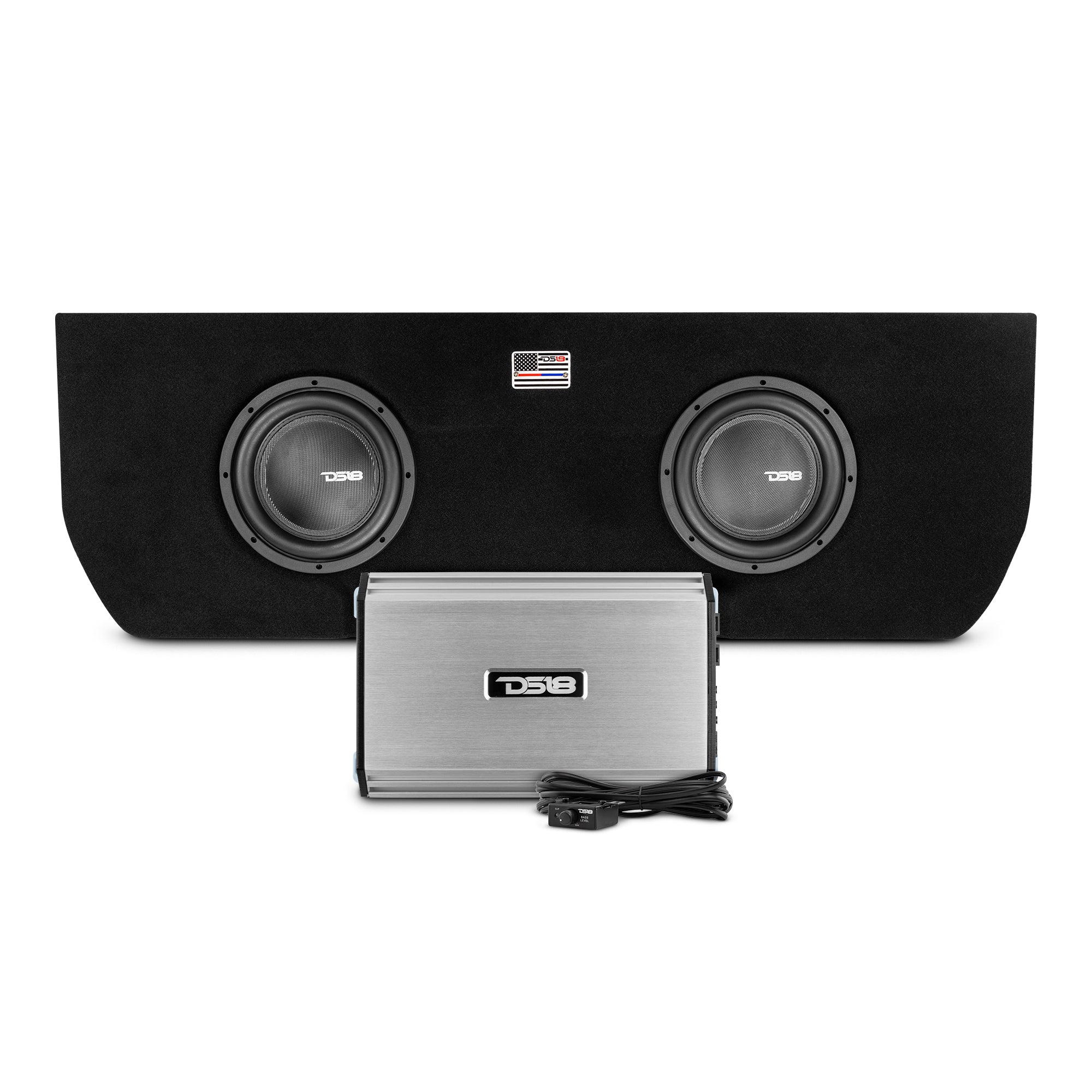 DS18 Dual 10" Loaded Subwoofer Enclosure for Tundra 2022 and Up Double Cab and Crew Max With subwoofers and Amplifier (2 X IXS10.4D AND S-3500.1SL Included)