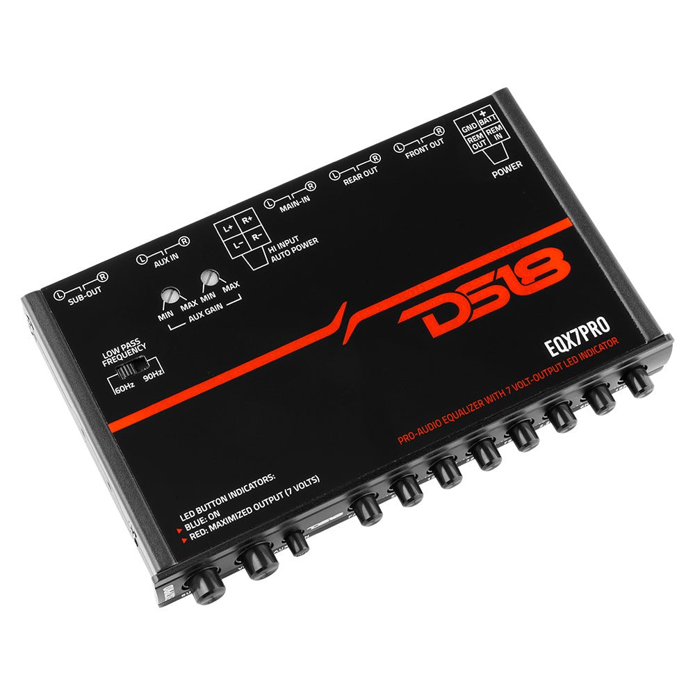 DS18 High Volt 7-Band Equalizer with High Level Input, Auto Turn On And High Volt LED Indicator