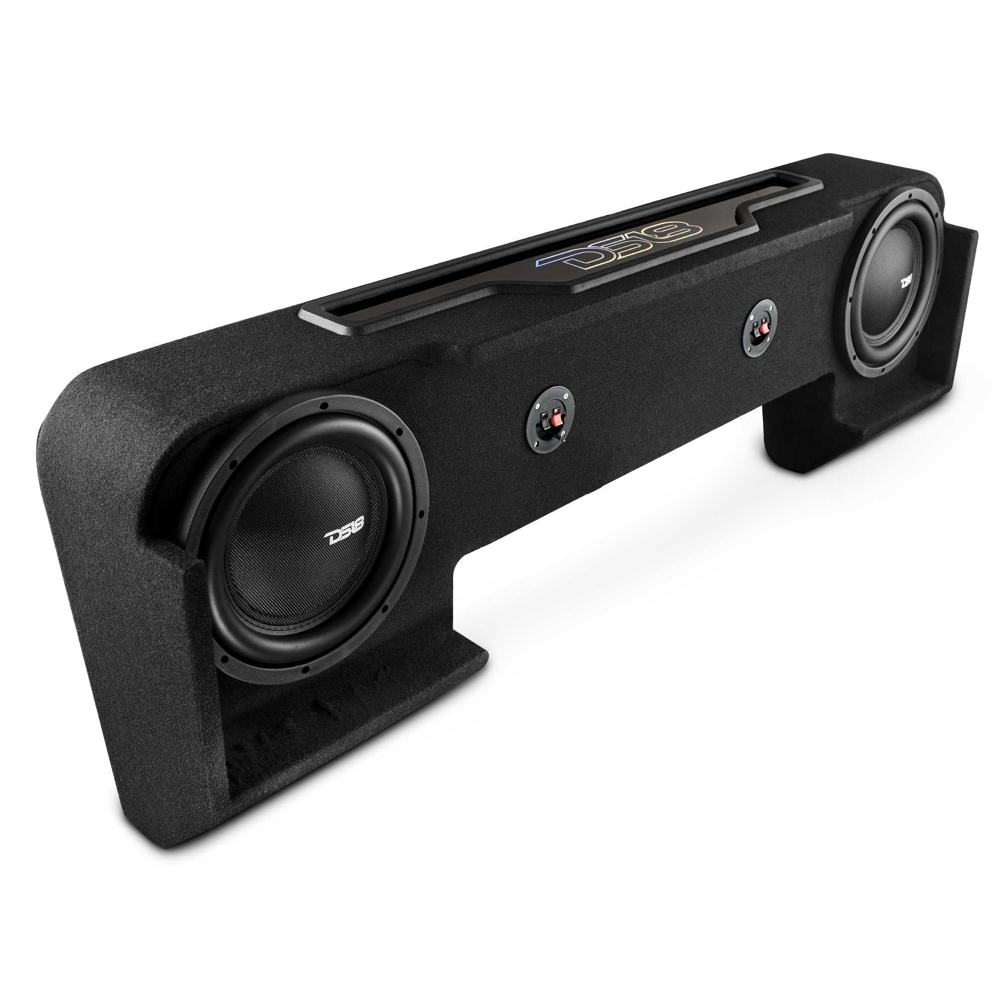 DS18 Dodge Ram Down Firing Subwoofer Enclosure with Dream LED Light, Amplifier and Wiring Kit