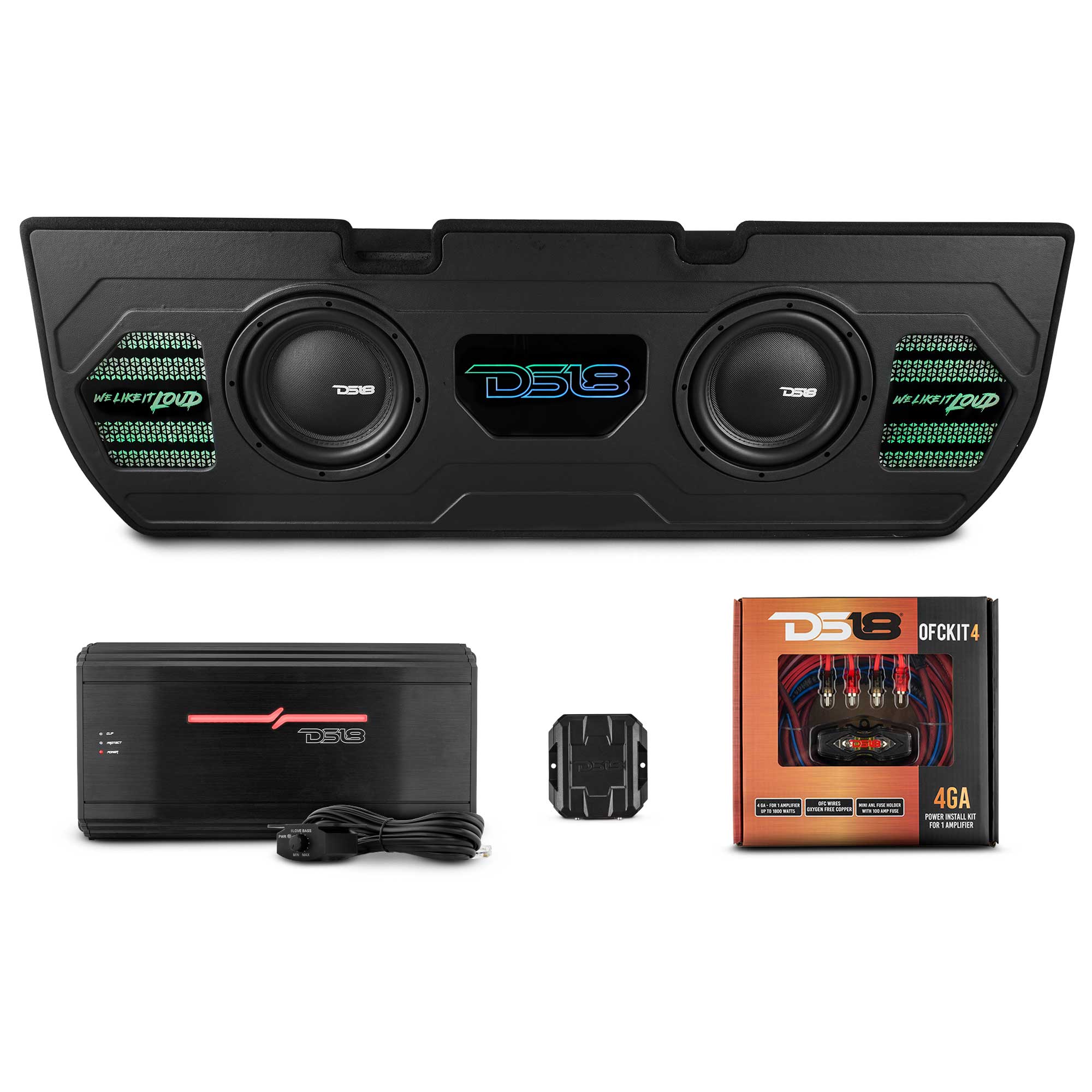 DS18 Exclusive Dual 10" Sealed Subwoofer Enclosure Package for 22-Up Toyota Tundra 1200 Watts Rms