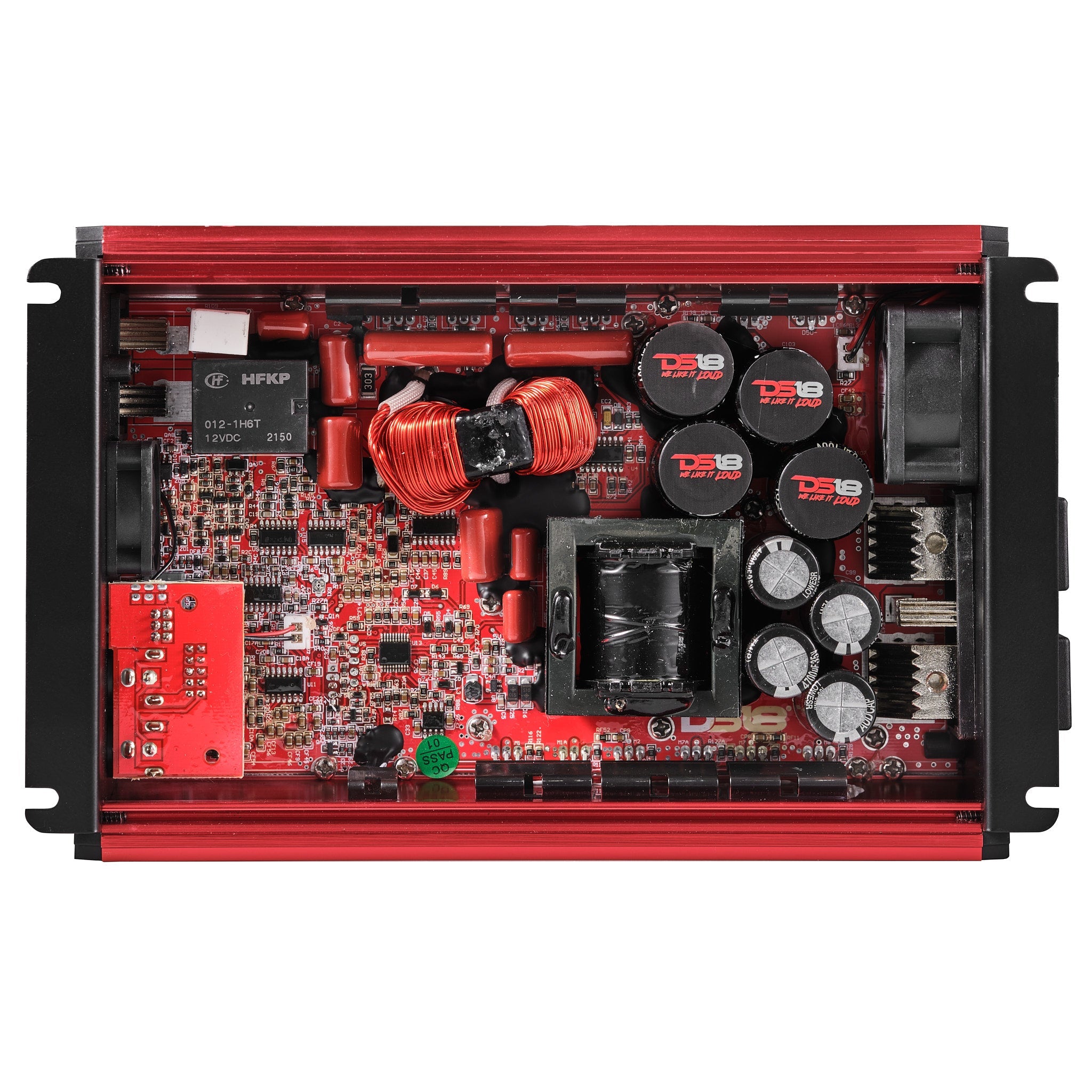 DS18 FRP Compact Full-Range Class D 1-Channel Amplifier 2,500 Watts Rms @ 1-Ohm