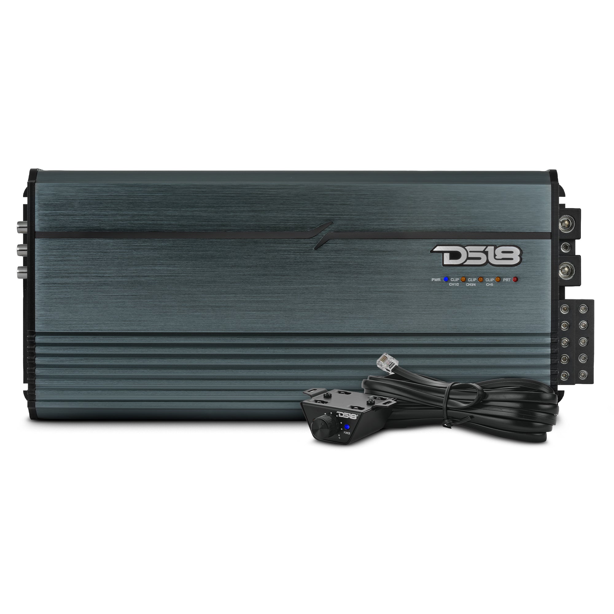 DS18 FRP-2.5K5 FRP Compact Full-Range Class D 5-Channel Amplifier – 250W x 4 + 1,200W Subwoofer Output