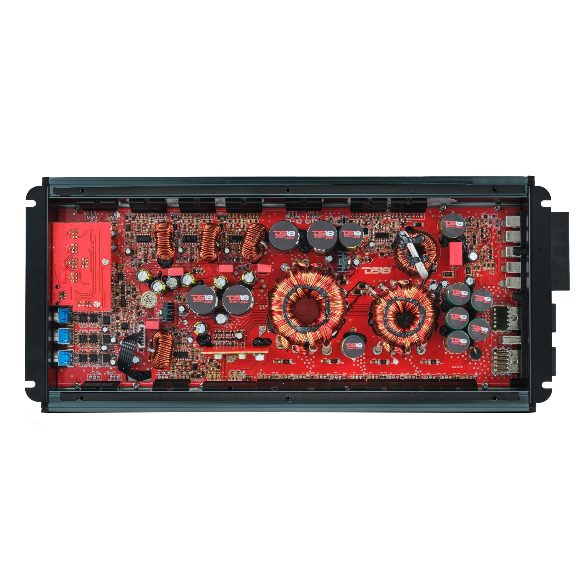 DS18 FRP-2.5K5 FRP Compact Full-Range Class D 5-Channel Amplifier – 250W x 4 + 1,200W Subwoofer Output — view 2 of 5