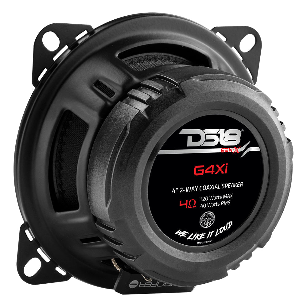 DS18 GEN-X 4" 2-Way Coaxial Speakers 40 Watts Rms 4-Ohm