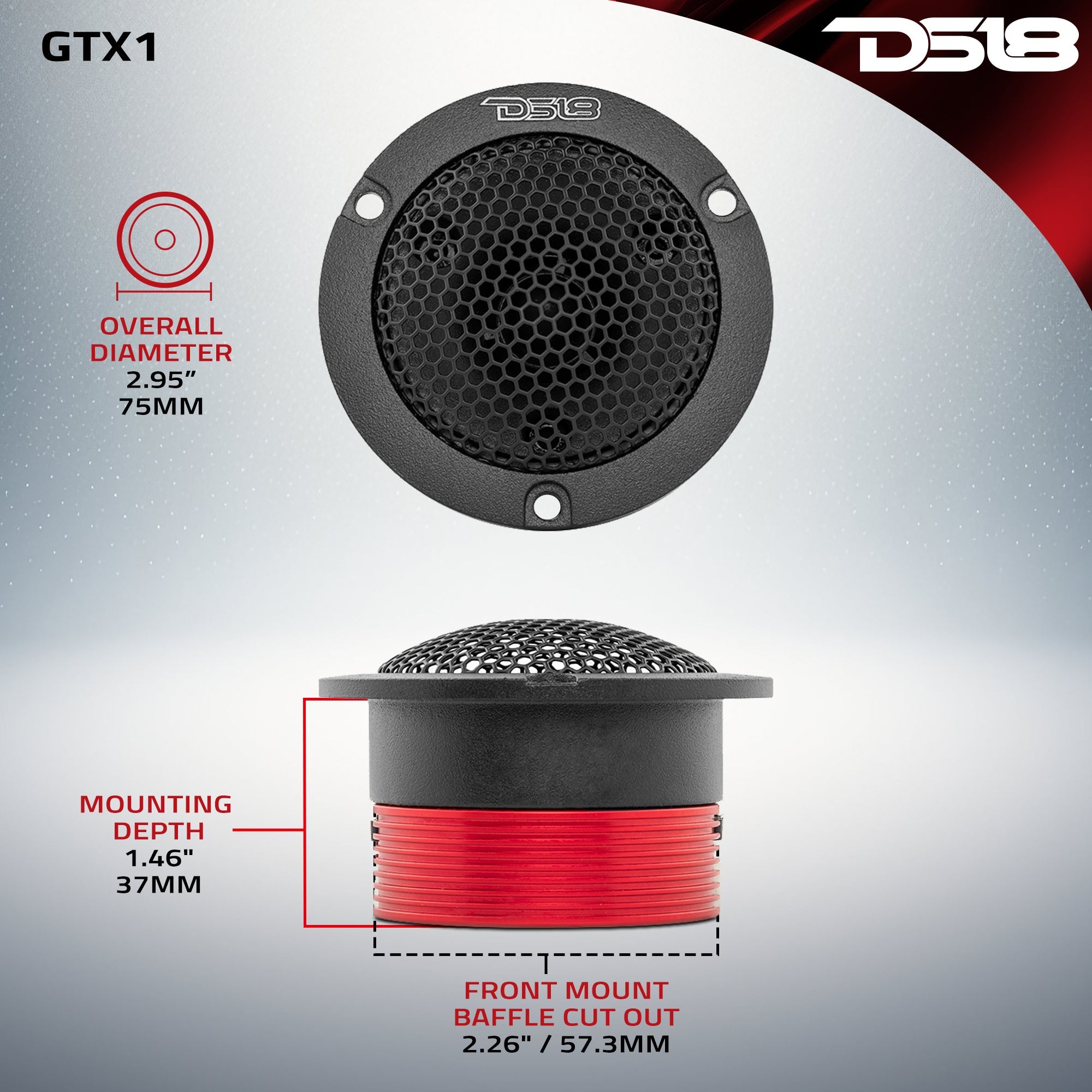 DS18 3" Die Cast Compression Neodymium Super Bullet Tweeter 1" Titanium | 120W RMS 4-Ohm