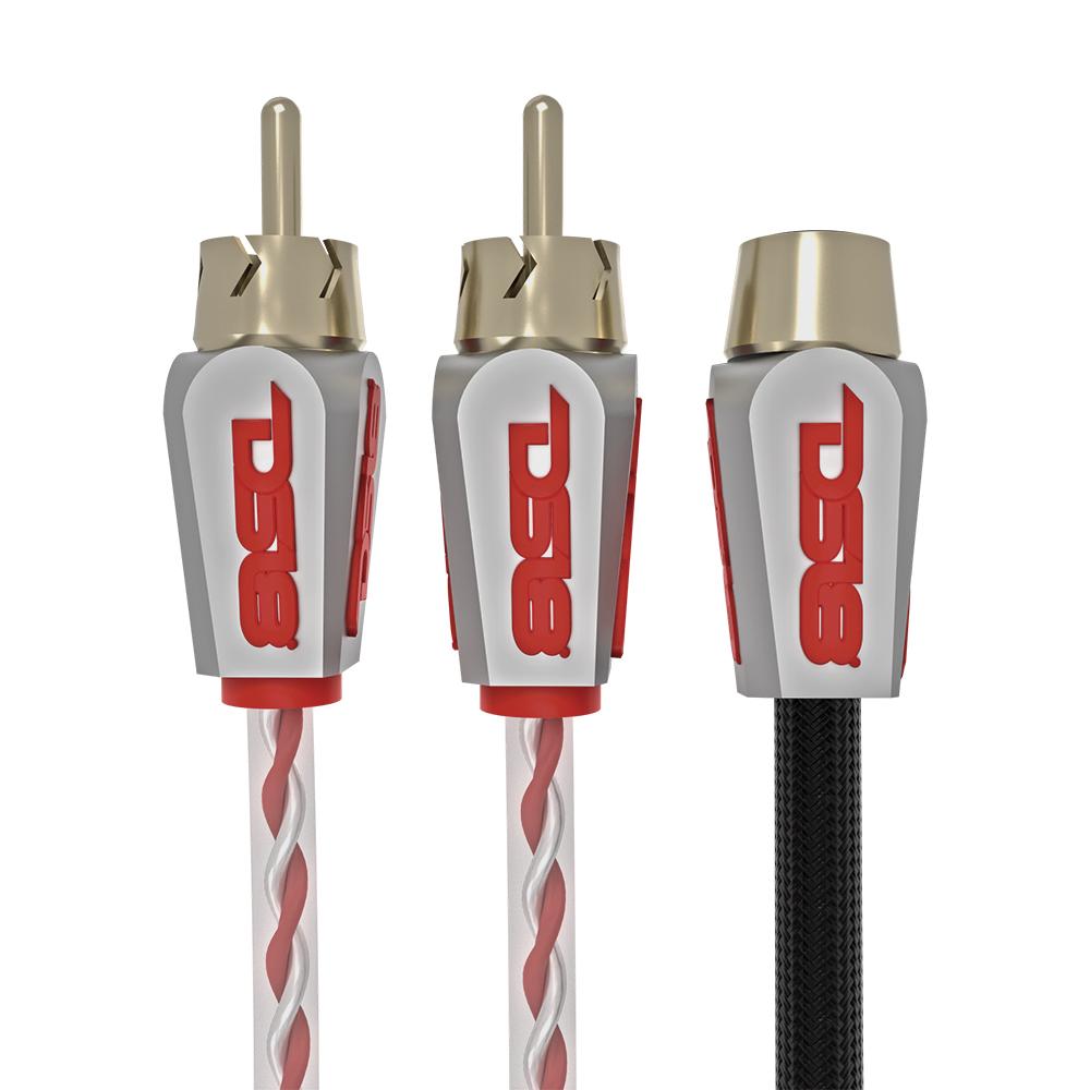 DS18 Level 3 RCA 100% Copper OFC Y Connector 1 FEMALE to 2 MALE - BLACK - RED