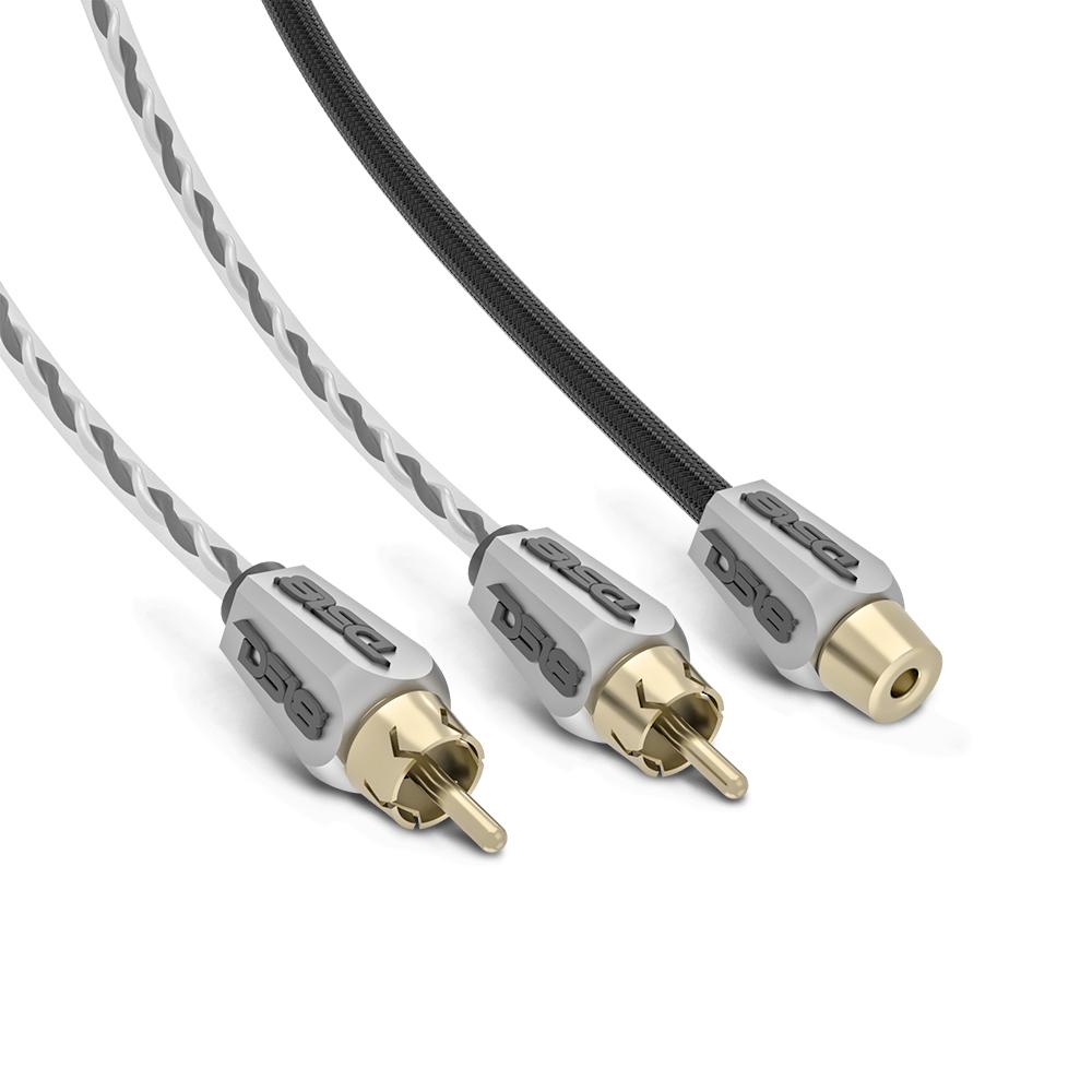 DS18 Level 3 RCA 100% Copper OFC Y Connector 2 FEMALE to 1 MALE - BLACK - RED