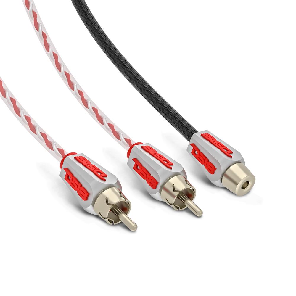 DS18 Level 3 RCA 100% Copper OFC Y Connector 2 FEMALE to 1 MALE - BLACK - RED