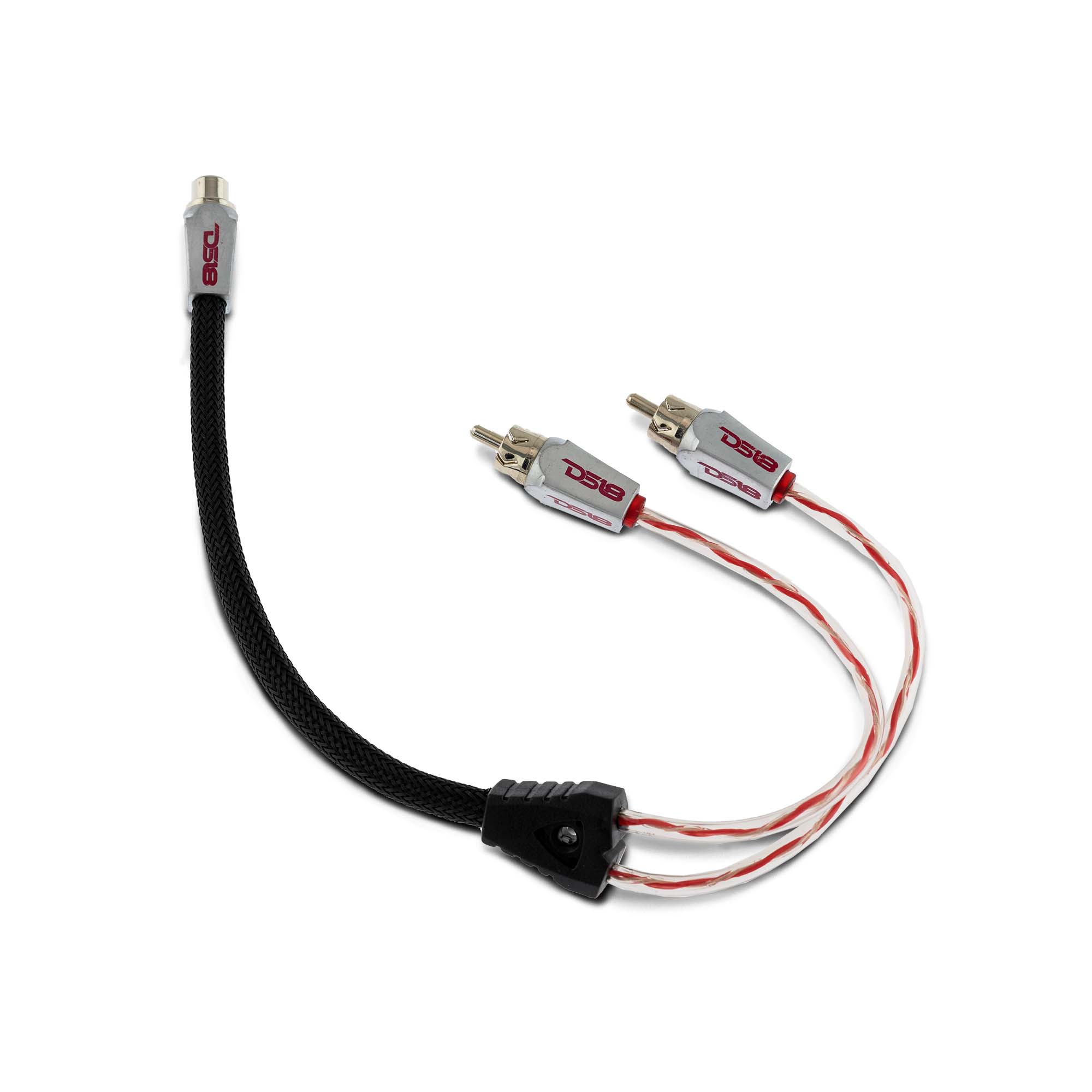 DS18 Level 3 RCA 100% Copper OFC Y Connector 1 FEMALE to 2 MALE - BLACK - RED