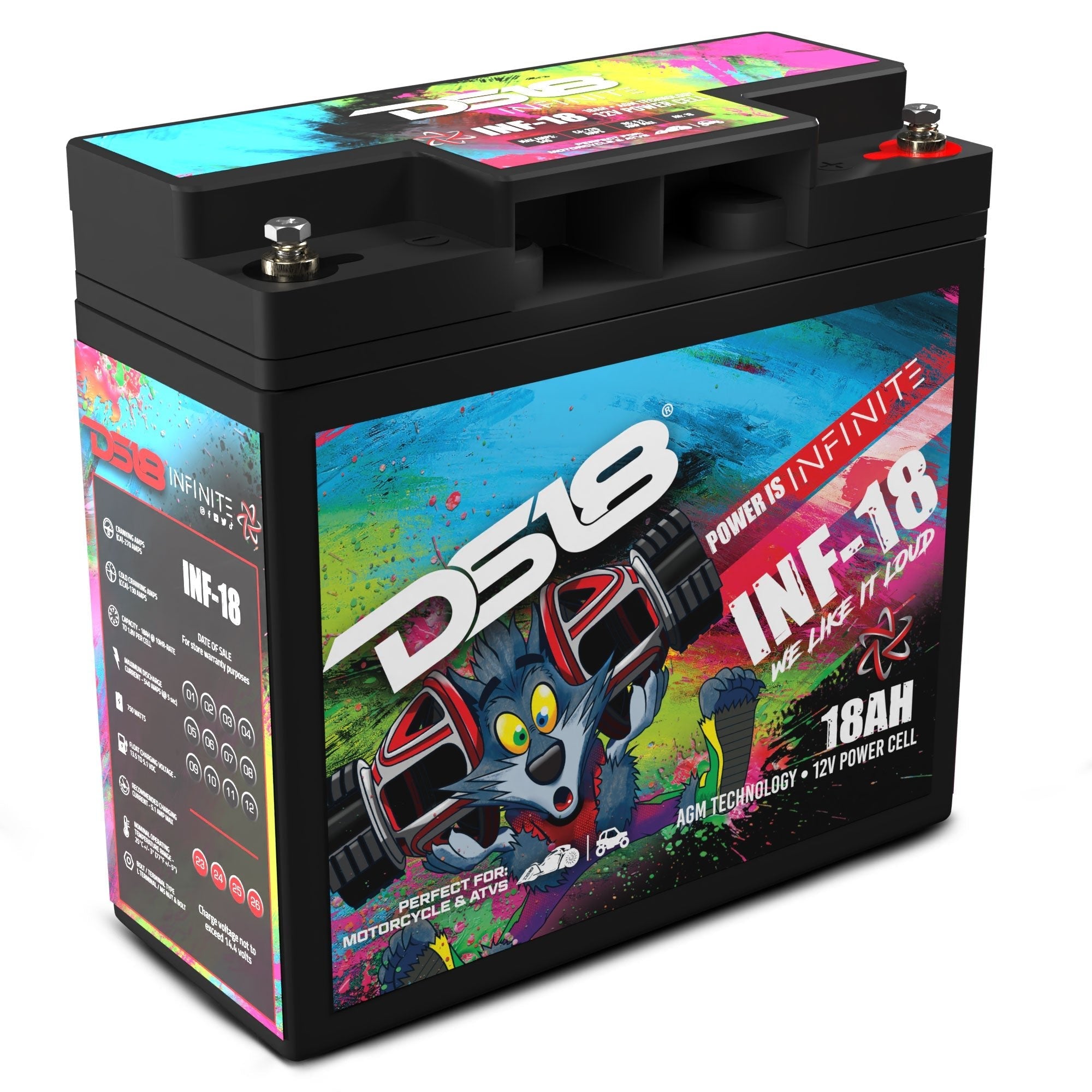 DS18 INFINITE 18 AH AGM Power Cell 12 Volt Battery