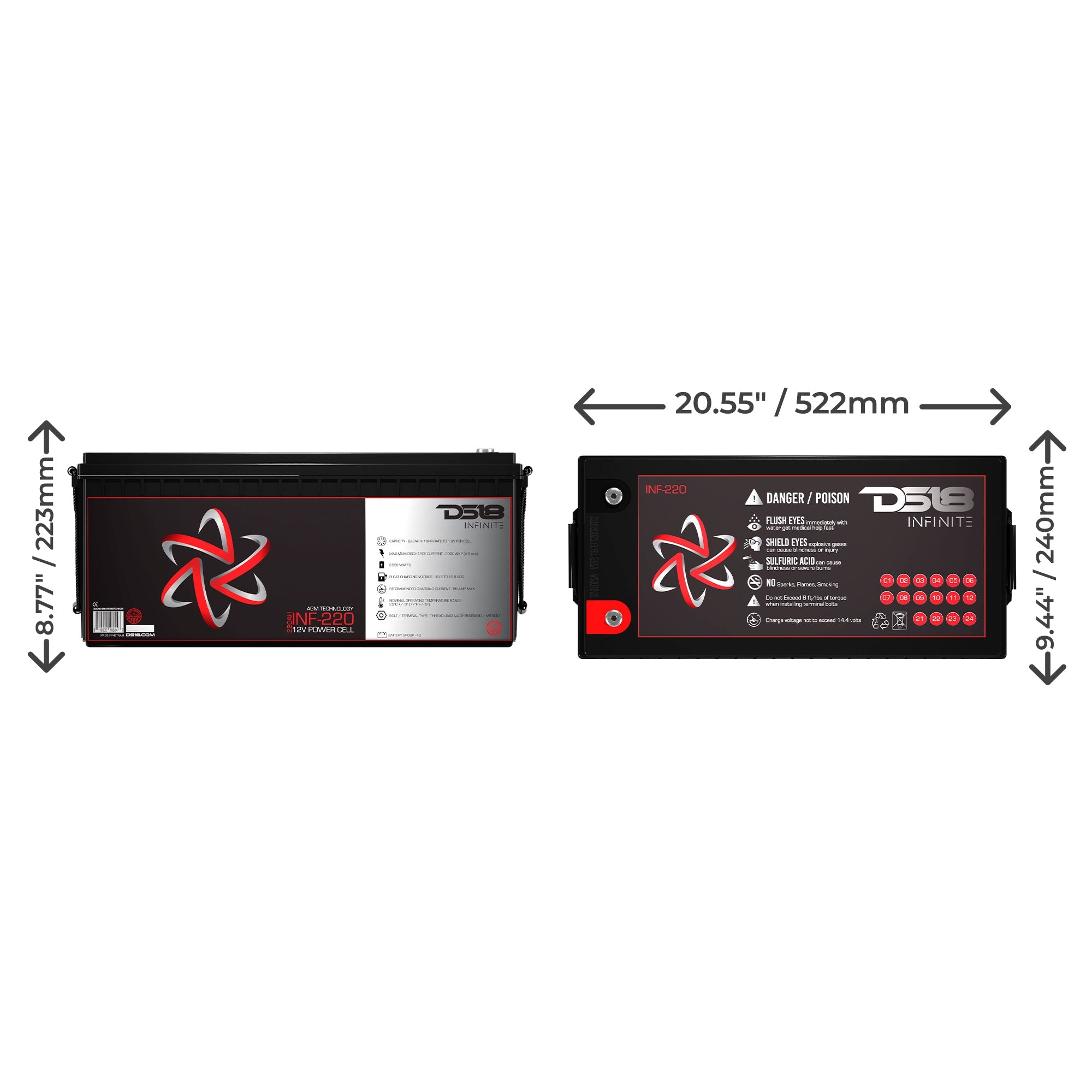 DS18 INFINITE 6500 Watts 220 AH AGM Power Cell