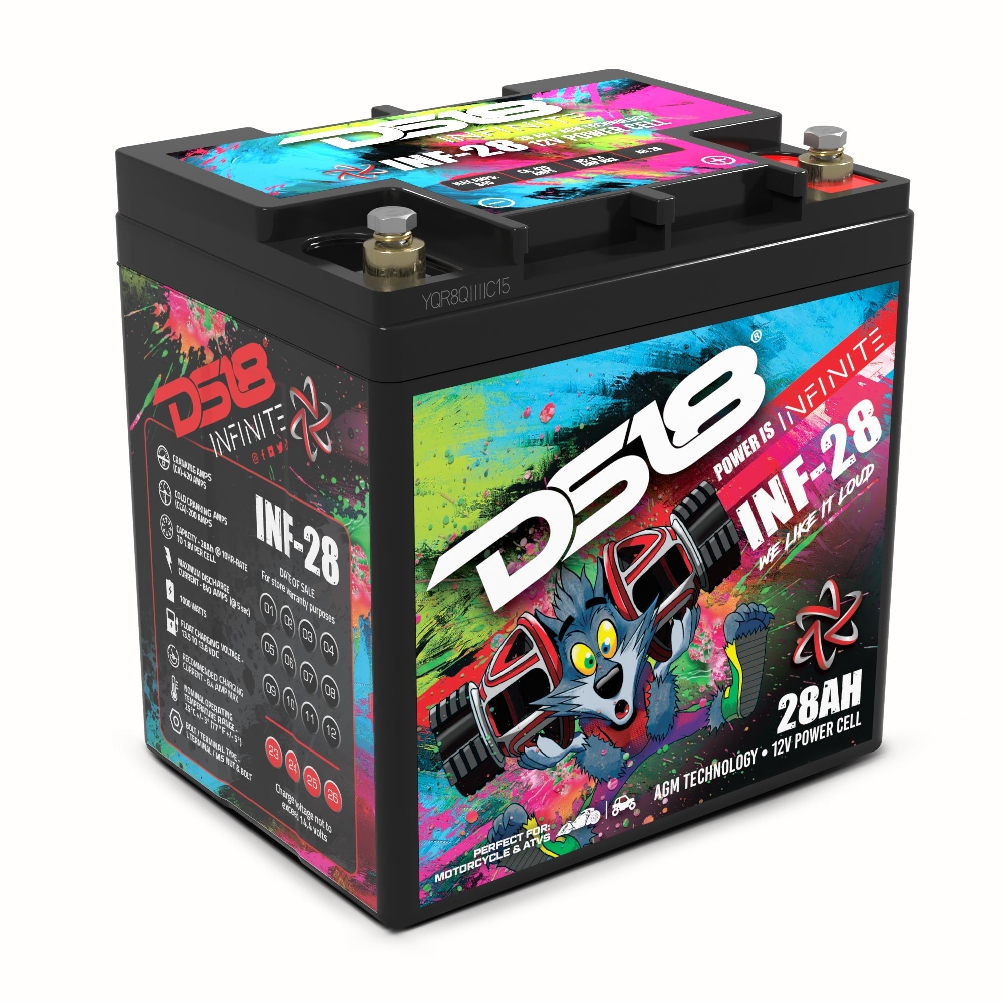 DS18 INFINITE 28 AH AGM Power Cell 12 Volt Battery