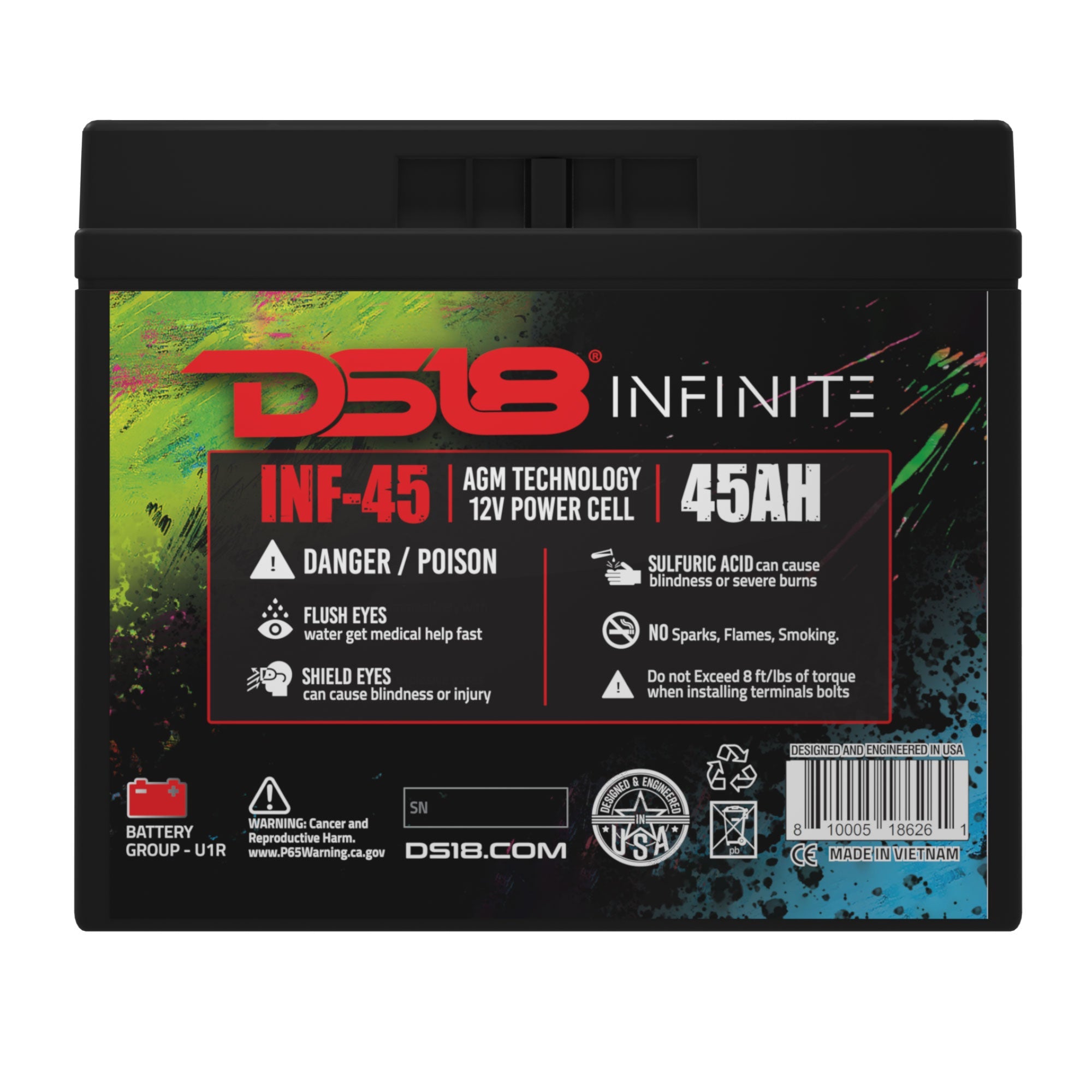 DS18 INFINITE 45 AH AGM Power Cell 12 Volt Battery