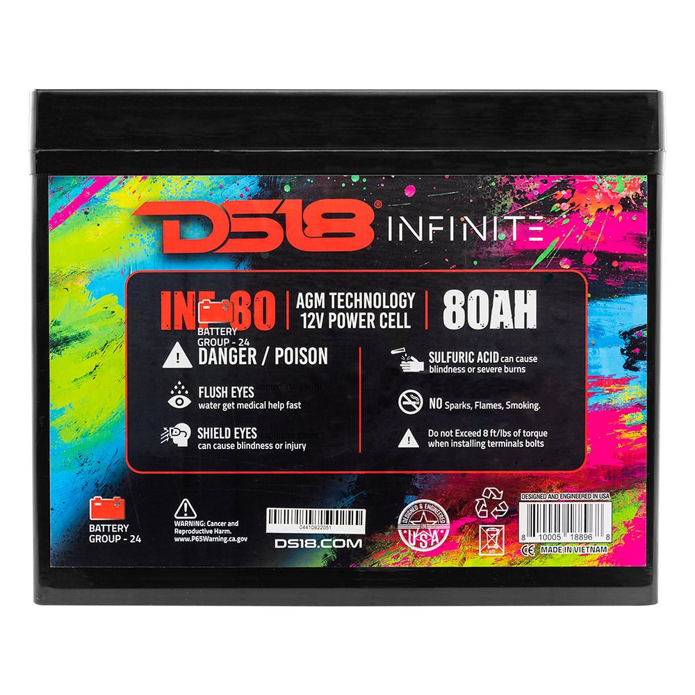 DS18 INFINITE 80 AH AGM Power Cell 12 Volt Battery