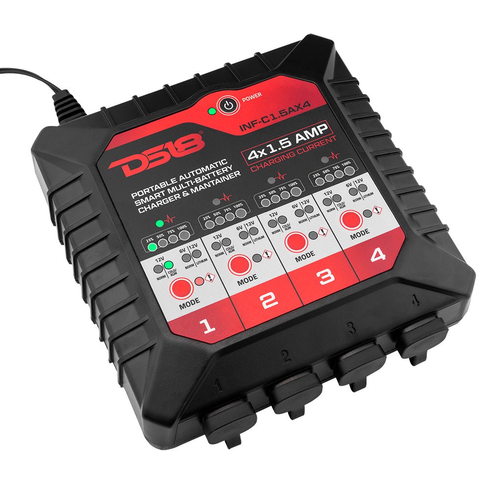 DS18 4 X 1.5 AMP Automatic Smart Lithium and AGM Battery Charger and Maintainer