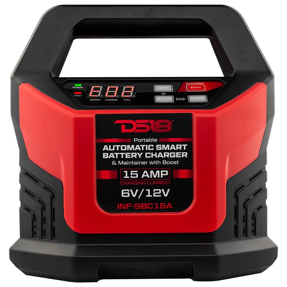 DS18 15 AMP Automatic Smart Lithium and AGM Battery Charger, Maintainer and Jump Booster