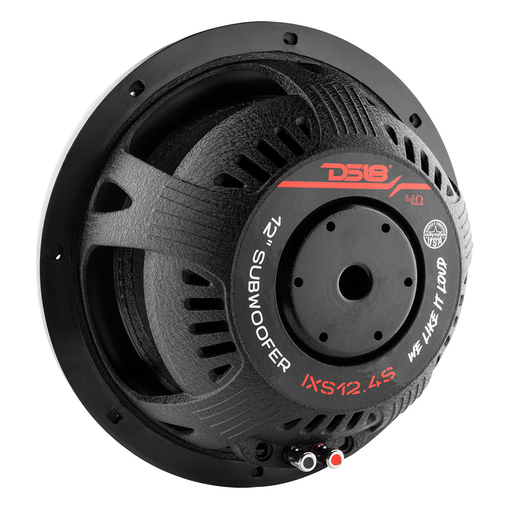 DS18 IXS Shallow-Mount 12" Fiber Glass Subwoofer 800 Watts Rms SVC 4-Ohm