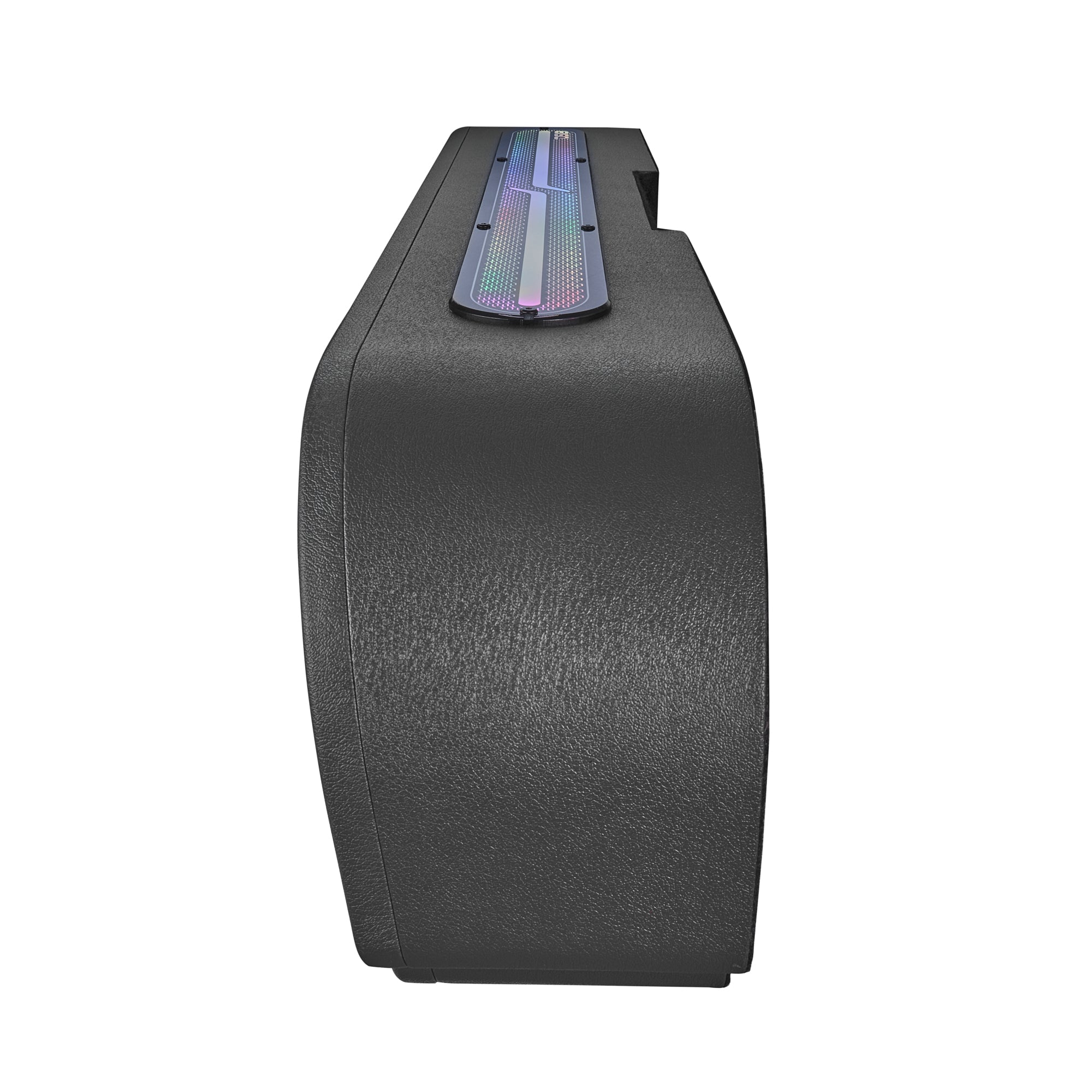 DS18 Jeep JT Gladiator Loaded Under Rear Seat Subwoofer Enclosure with 4 X 8" ZR8.2D, Leather Wrapped and Digital LED Lights | 1800 Watts RMS @ 1-Ohm