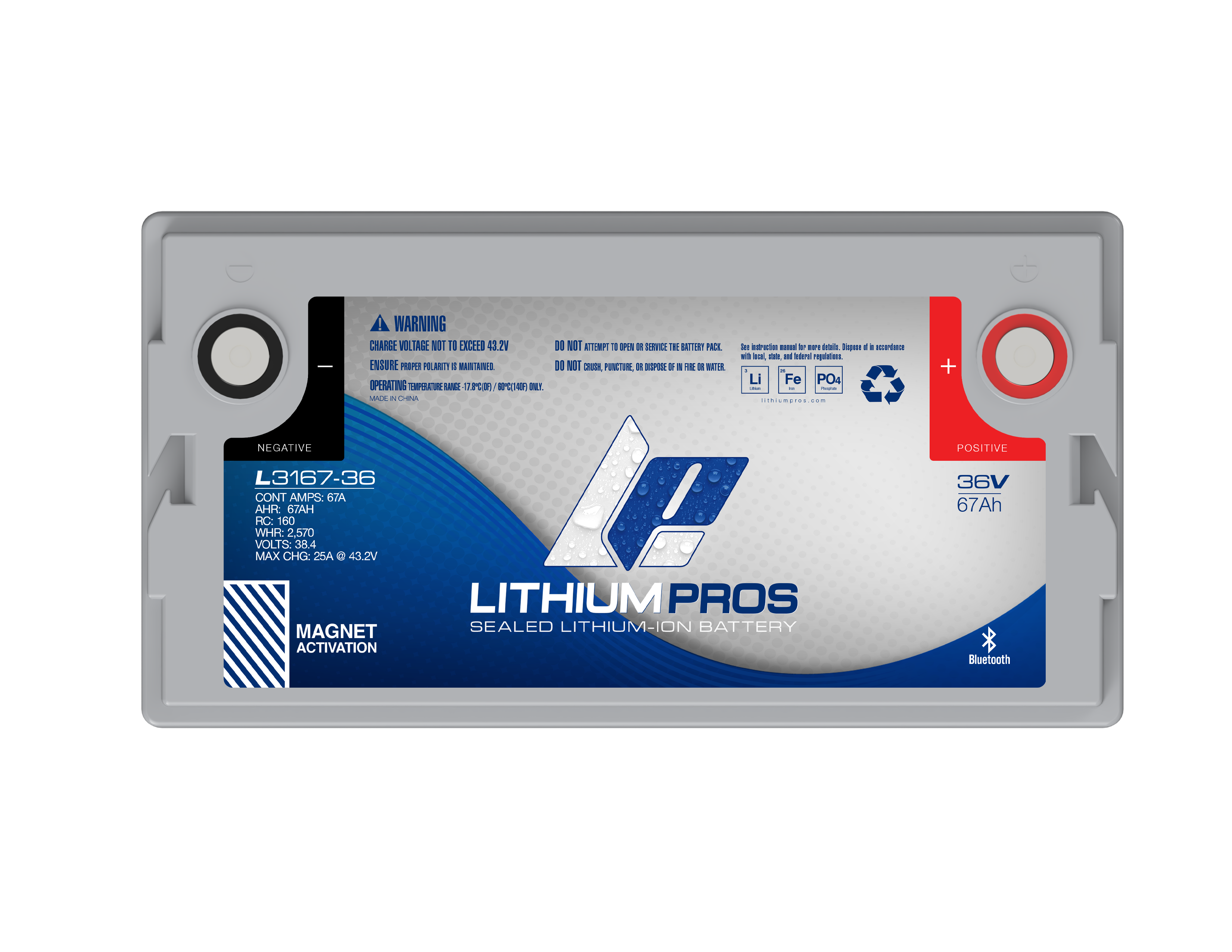 Lithium Pros L3167-36 36V 67Ah LiFePO4 Lithium Trolling Motor Battery – JS Ultimate Sounds