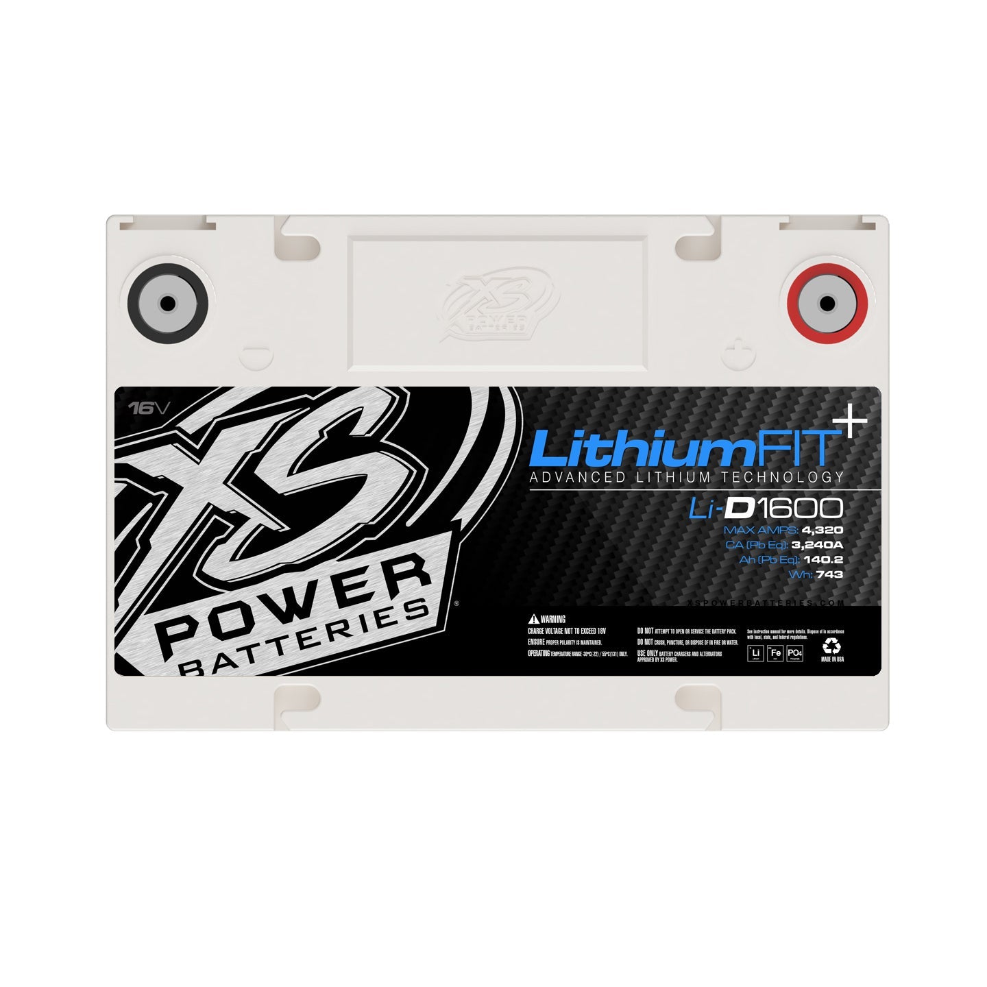 XS Power Li-D1600CK 16V Lithium Car Audio Battery