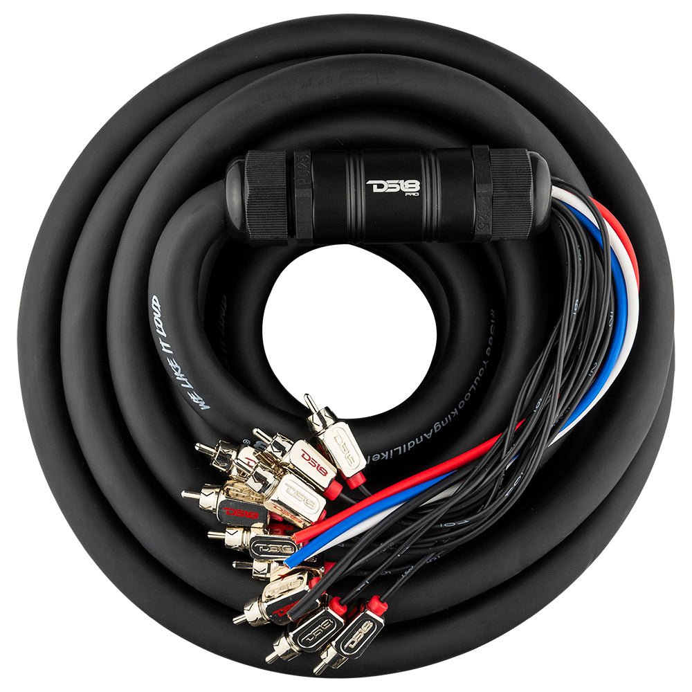 DS18 Snake, Medusa 10 Channel RCA and 4 x 12GA OFC Power Wire 50 Feet