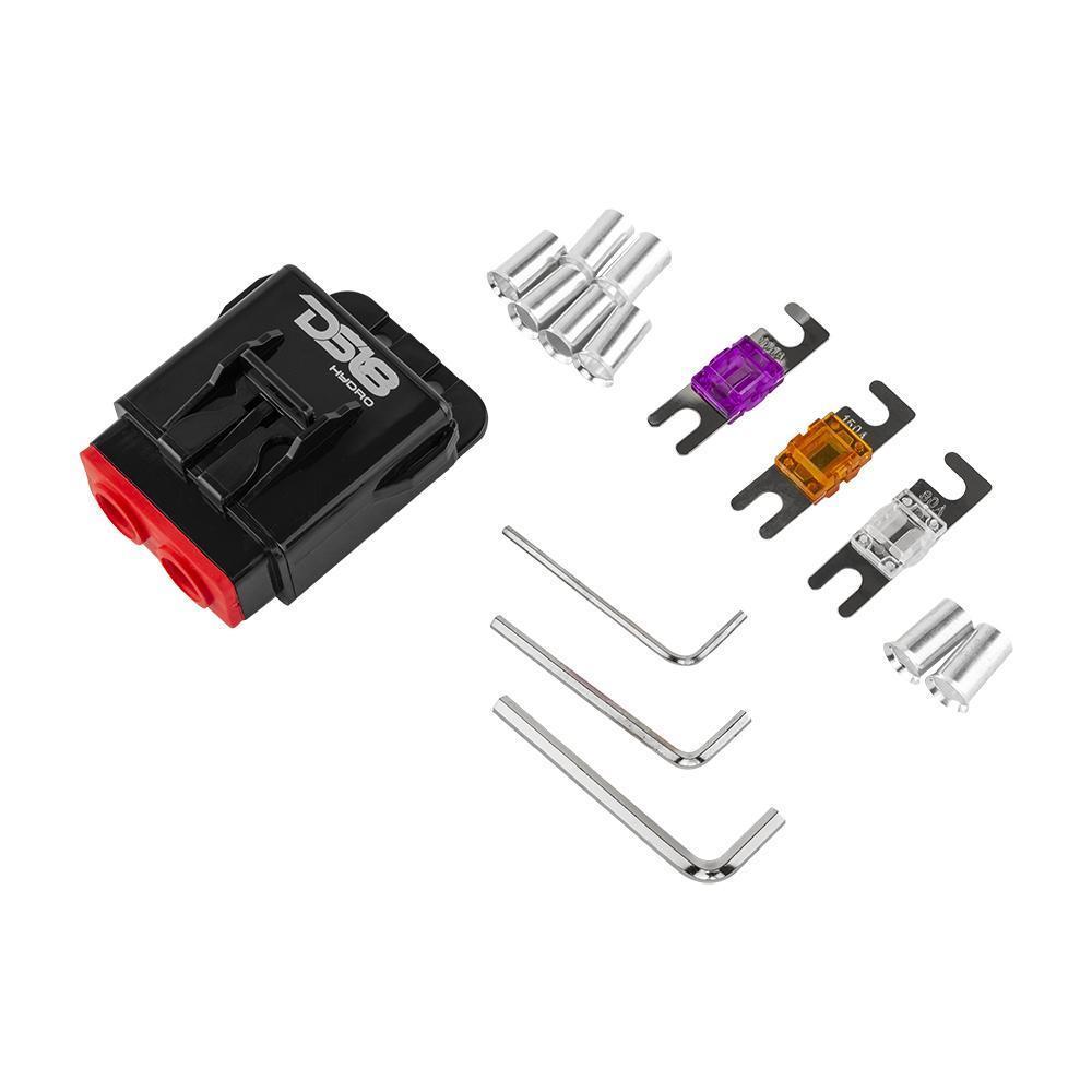DS18 Marine Grade Fuse Holder 4-GA, Fuses Included