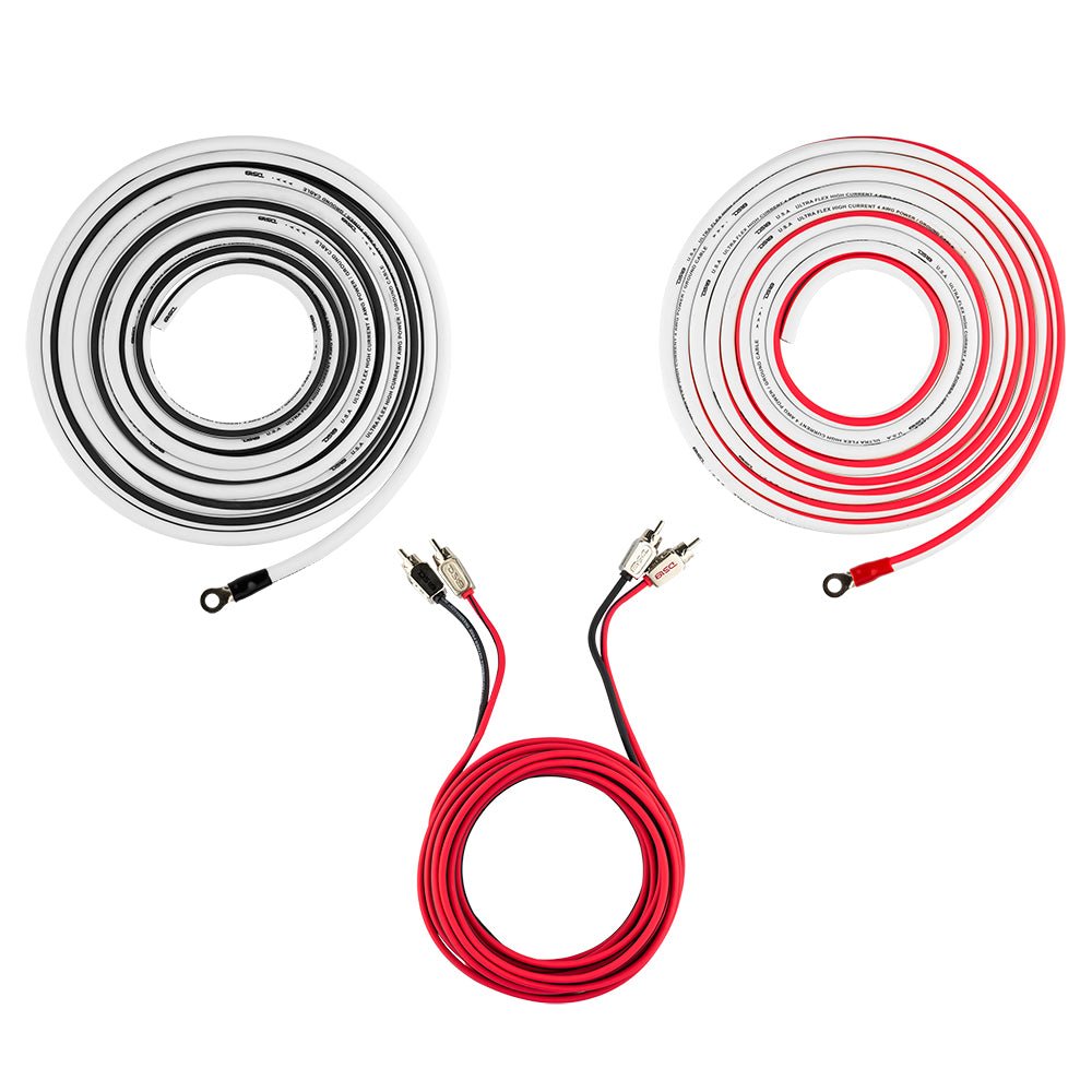 DS18 4-GA Marine Tinned OFC Amplifier Installation Kit - WHITE