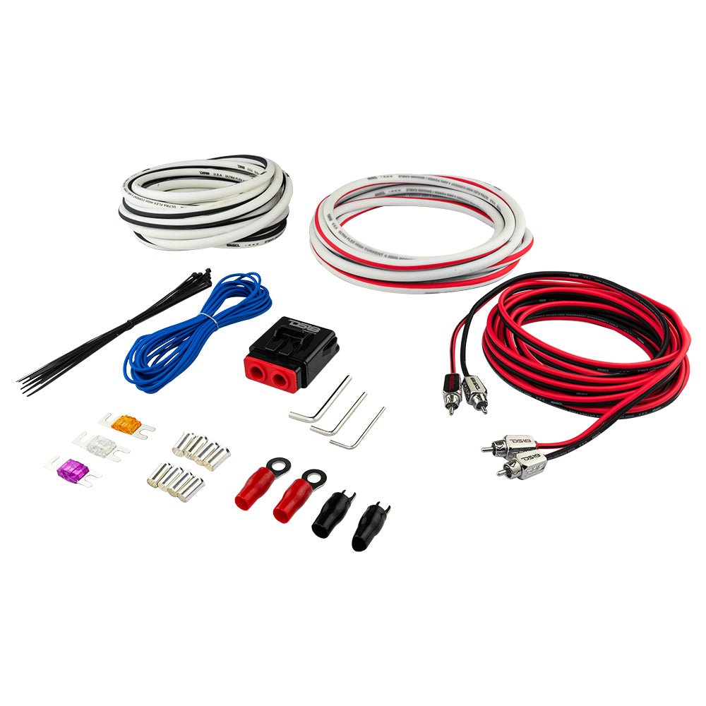 DS18 4-GA Marine Tinned OFC Amplifier Installation Kit - WHITE
