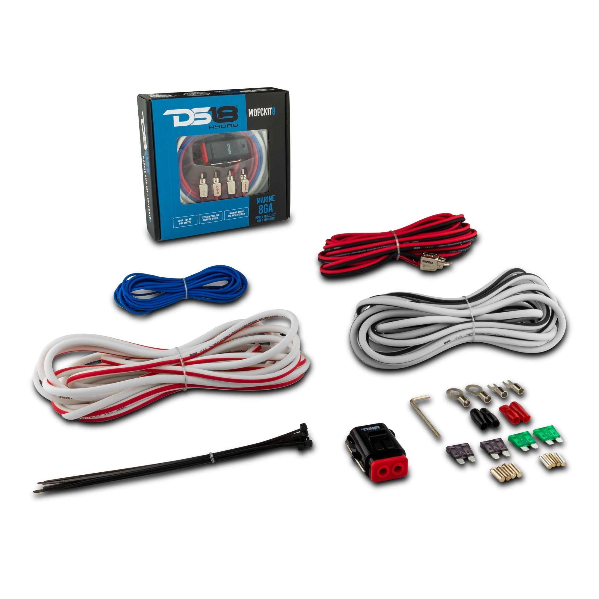 DS18 Extreme Sound System for Jet Skis - Loaded with 2 x 8" Coaxial Marine Speakers with RGB LED Lights