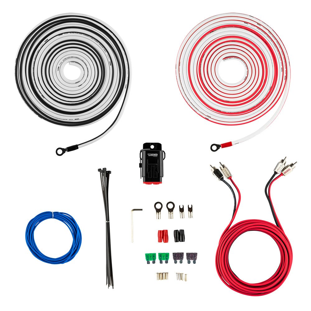 DS18 8-GA Marine Tinned OFC Amplifier Installation Kit - WHITE