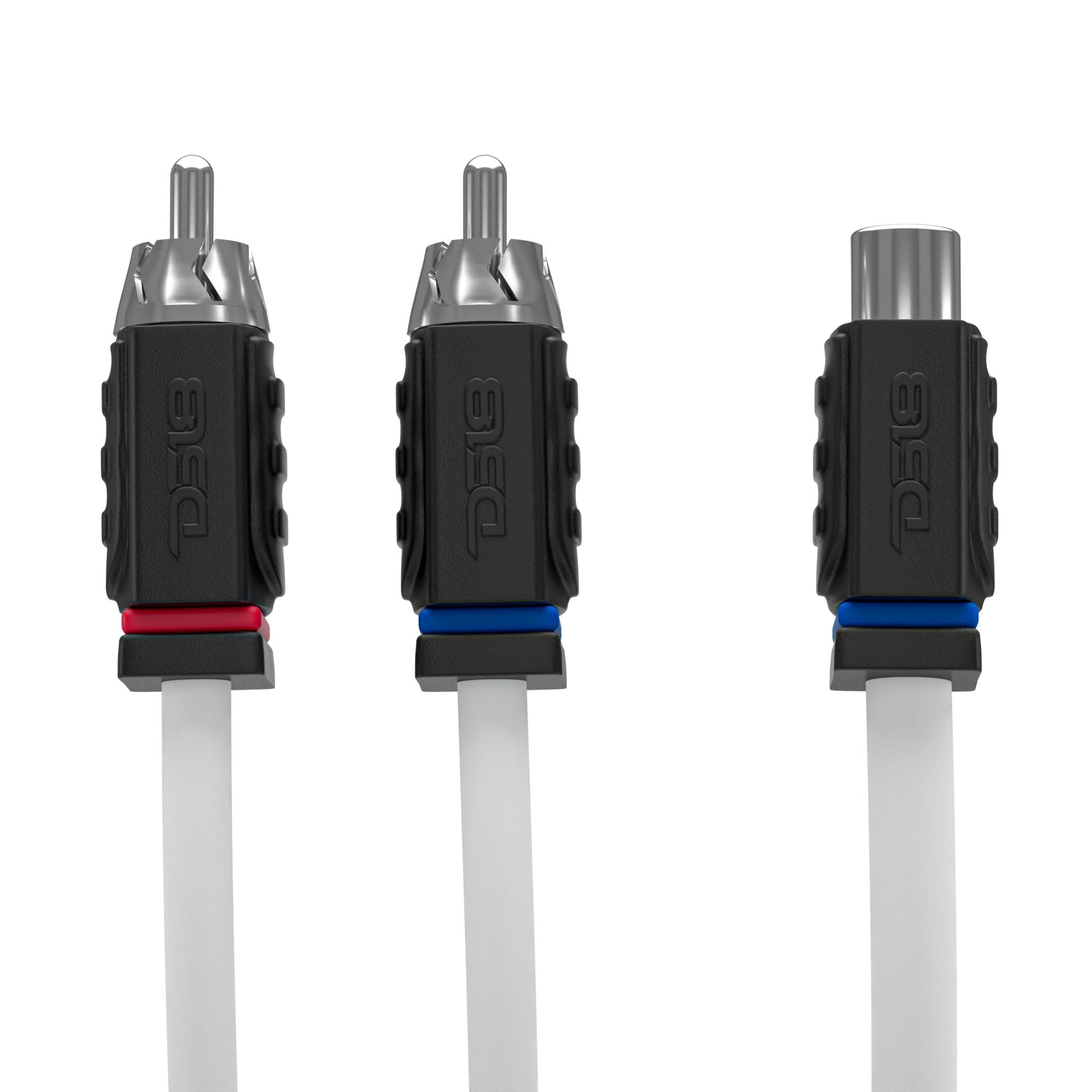 DS18 RCA Marine Grade Tinned 100% Copper OFC Y Connector 1 FEMALE to 2 MALE - WHITE