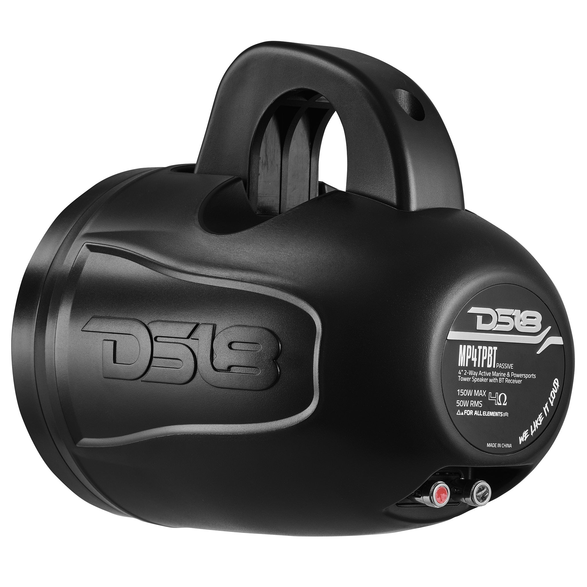 DS18 MP 4" Amplified With Bluetooth Wakeboard Tower Speakers 40 Watts Rms -Black