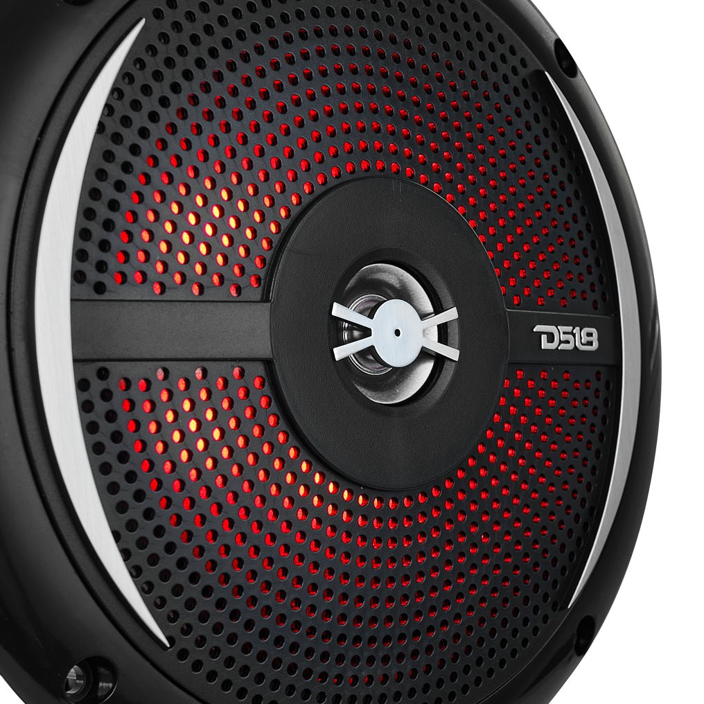 DS18 NXL 6.5" 2-Way Coaxial Marine Shallow Speaker With LED RGB Lights 25 Watts Rms 4-Ohm