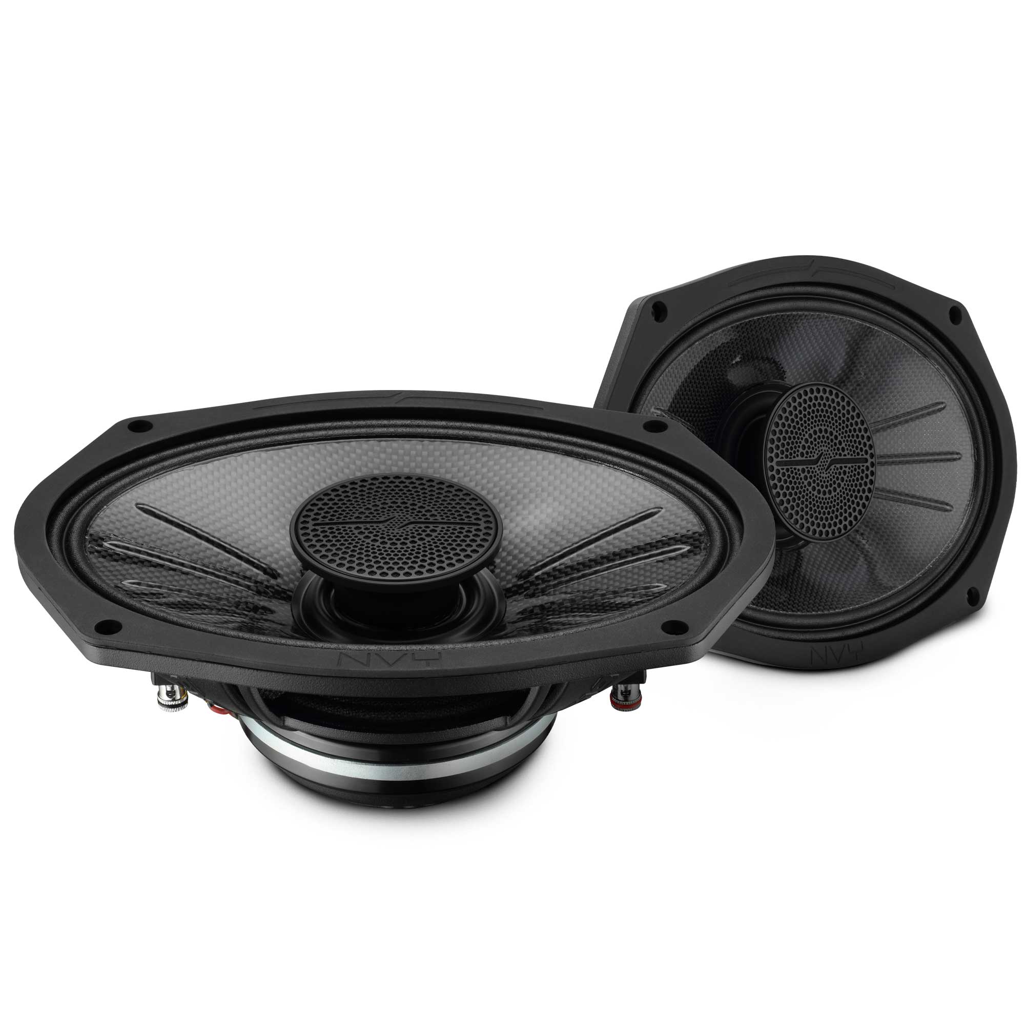 DS18 NVY-69HDCFSL-N2 6x9” Slim Hybrid Loudspeakers with Compression Driver, Carbon Fiber Cone and Neodymium Ma