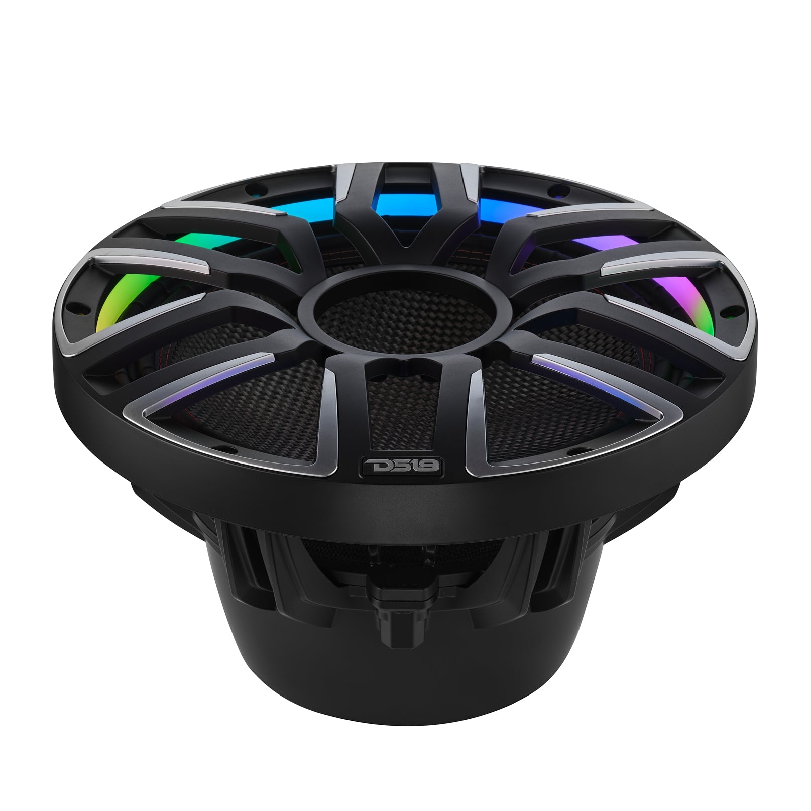 DS18 12" Neodymium Marine & Powersport Subwoofer with Digital LED Lights and Carbon Fiber Cone | 800W RMS 4-Ohm