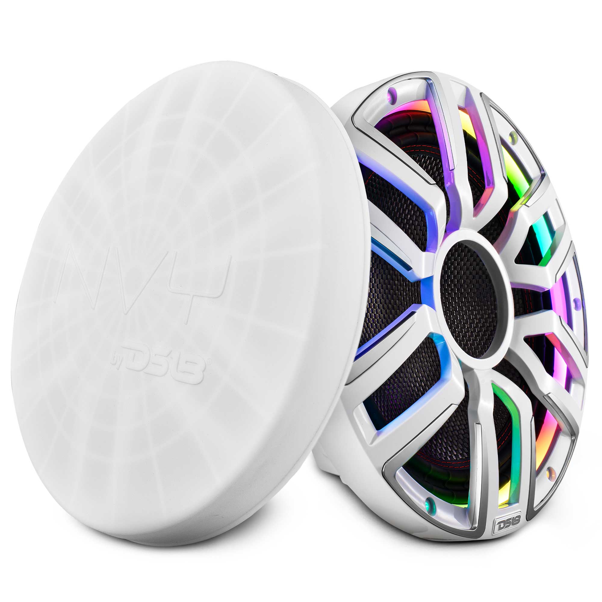 DS18 12" Neodymium Marine & Powersport Subwoofer with Digital LED Lights and Carbon Fiber Cone | 800W RMS 4-Ohm
