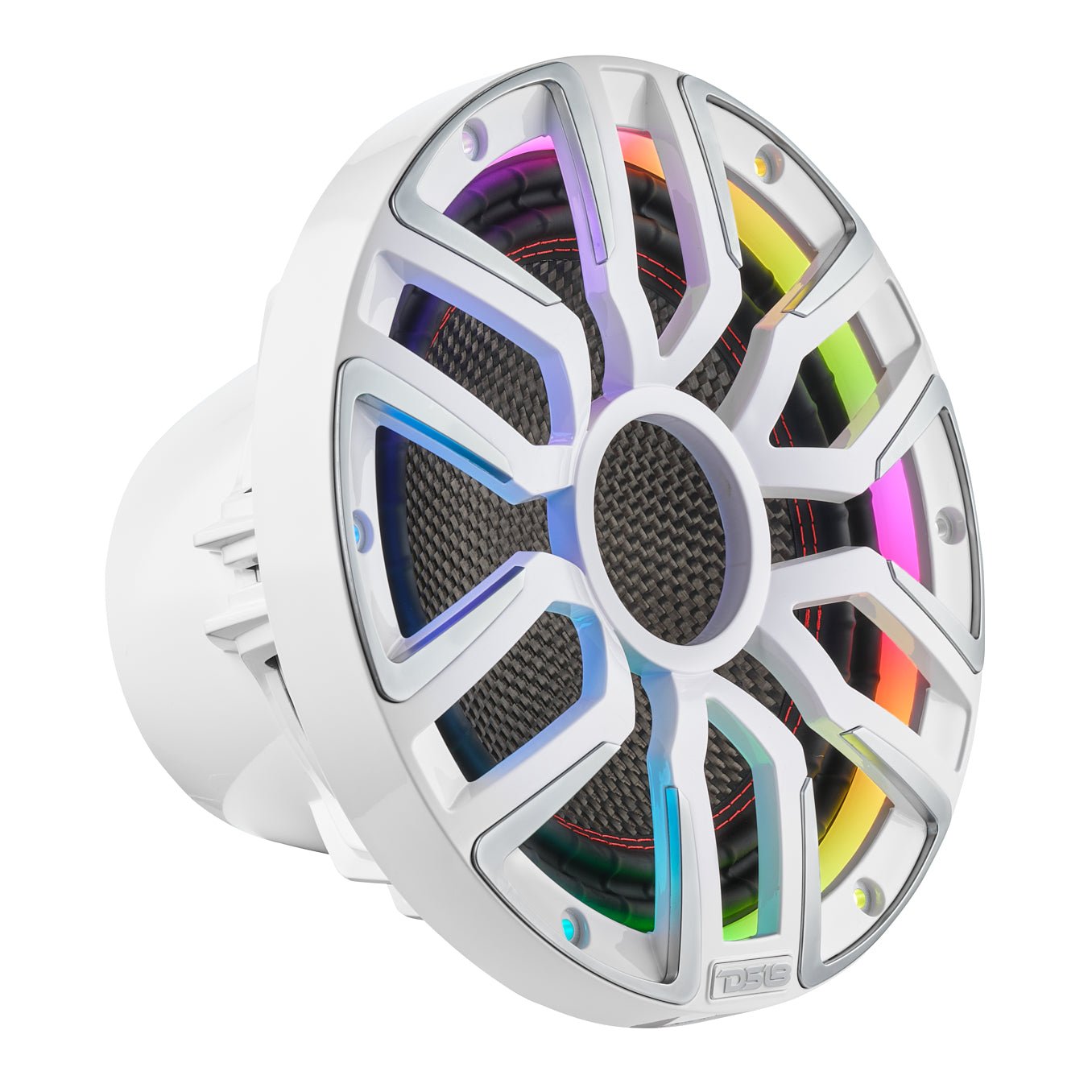 DS18 12" Neodymium Marine & Powersport Subwoofer with Digital LED Lights and Carbon Fiber Cone | 800W RMS 4-Ohm