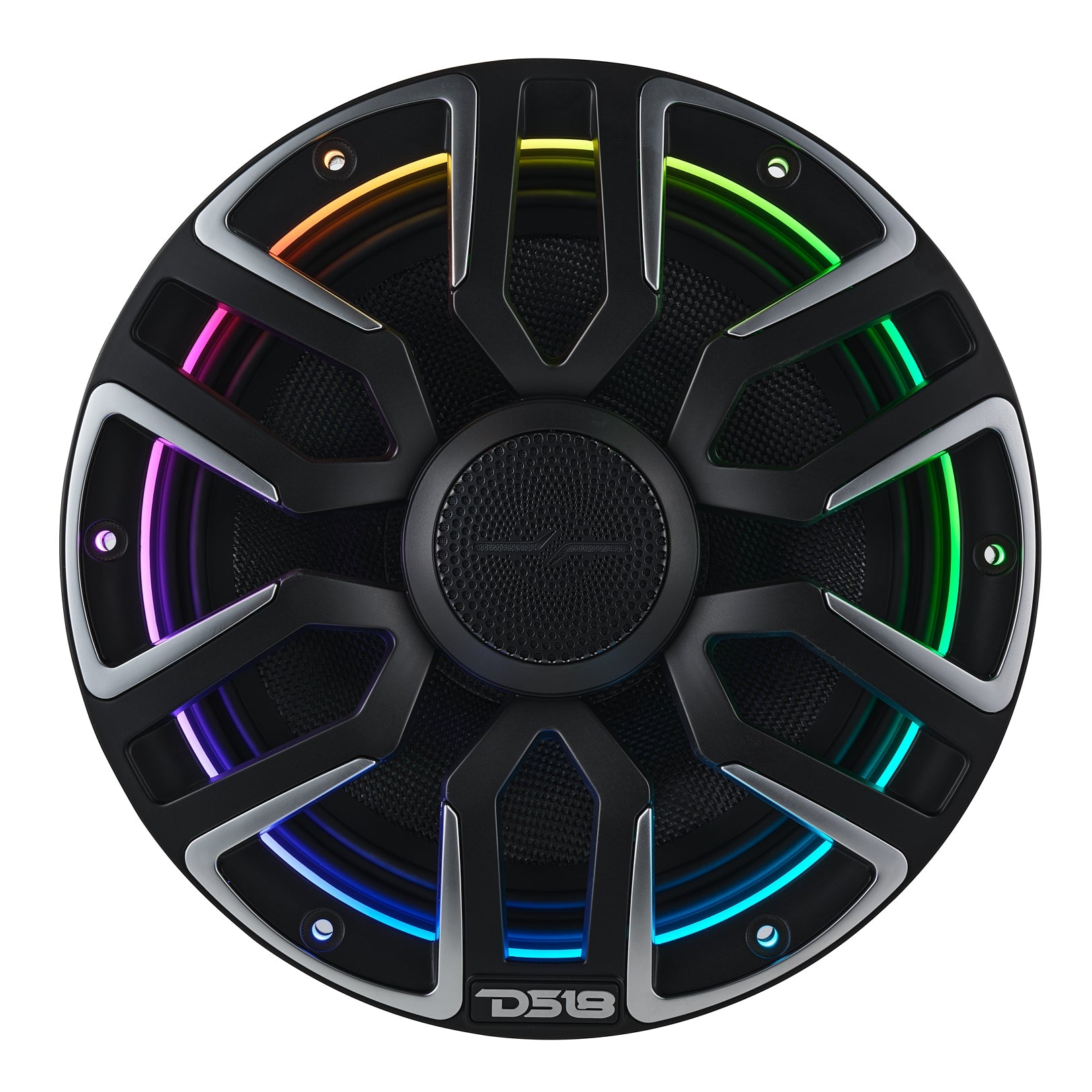 DS18 8” Marine Coaxial Speaker With Kevlar Cone, Bullet Tweeter, Neodymium Magnet, and Digital LED Lights | 200W RMS 4-Ohm