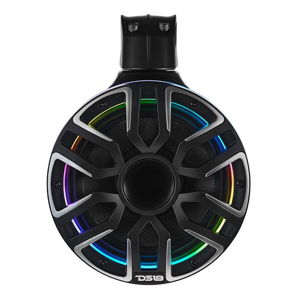 DS18 8” Marine Short Tower Speaker With Neodymium Magnet, Kevlar Cone, Compression Driver And Digital LED Lights | 200W RMS 4-Ohm