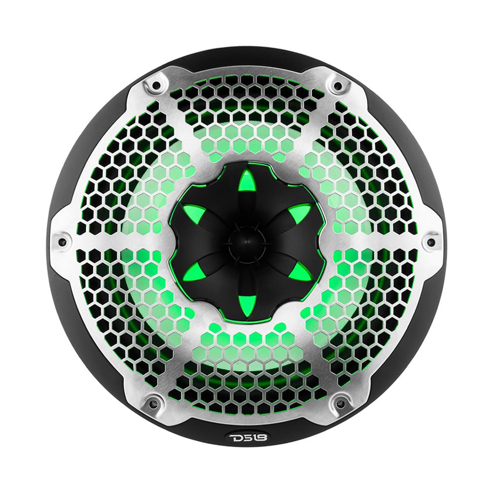 DS18 NXL 10" 2-Way Coaxial Marine Speaker With LED RGB Lights 200 Watts Rms 4-Ohm
